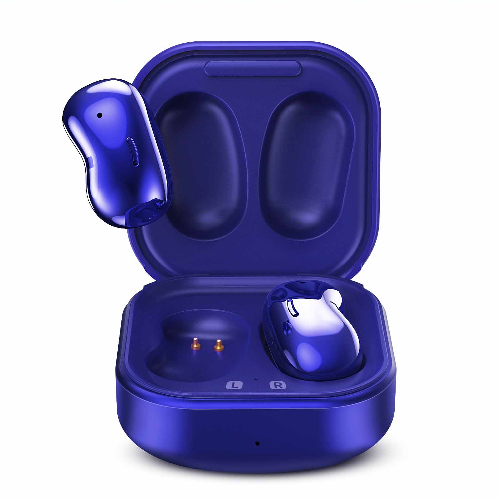 Urbanx Street Buds Live True Wireless Earbud Headphones For Samsung Galaxy Alpha (S801) - Wireless Earbuds w/Microphone - BLUE (US Version with Warranty)