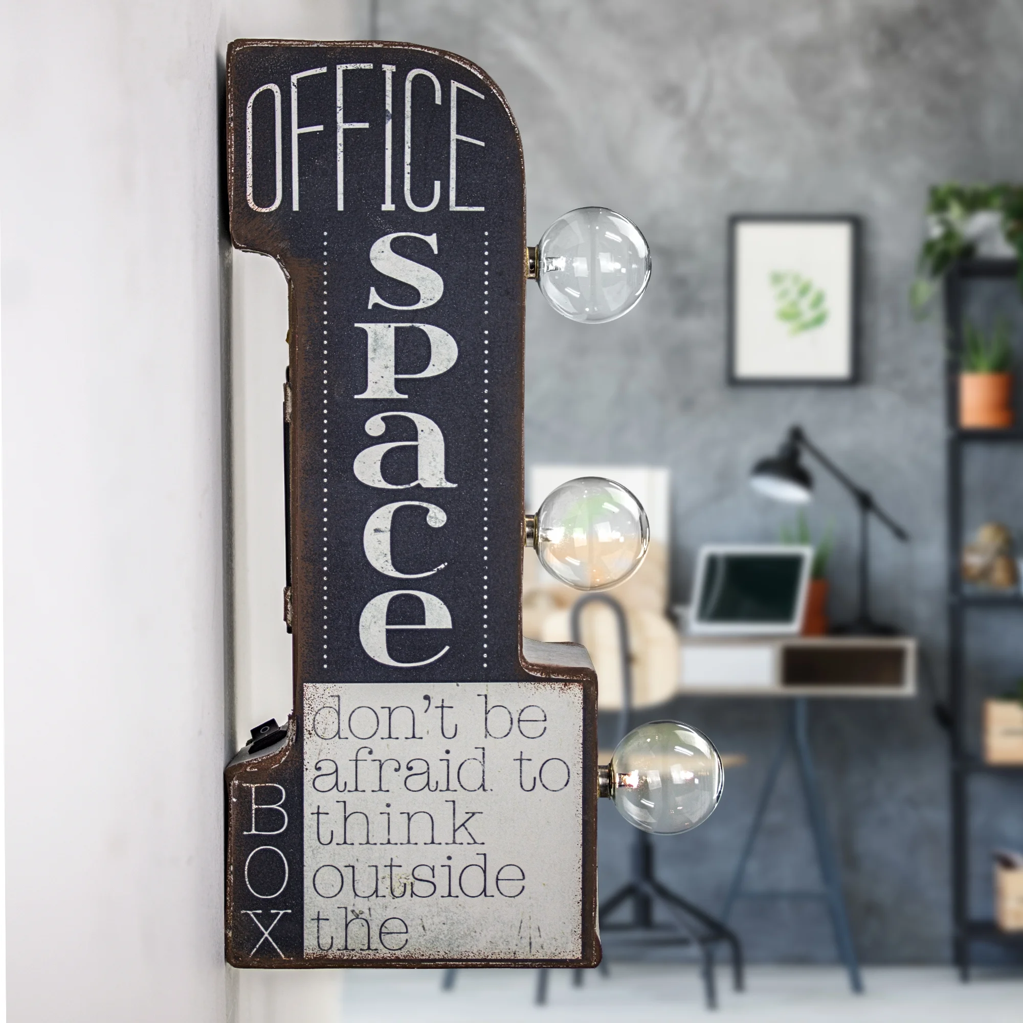 American Art Decor Office Space Vintage Mini LED Marquee Sign , Multi-color - 12