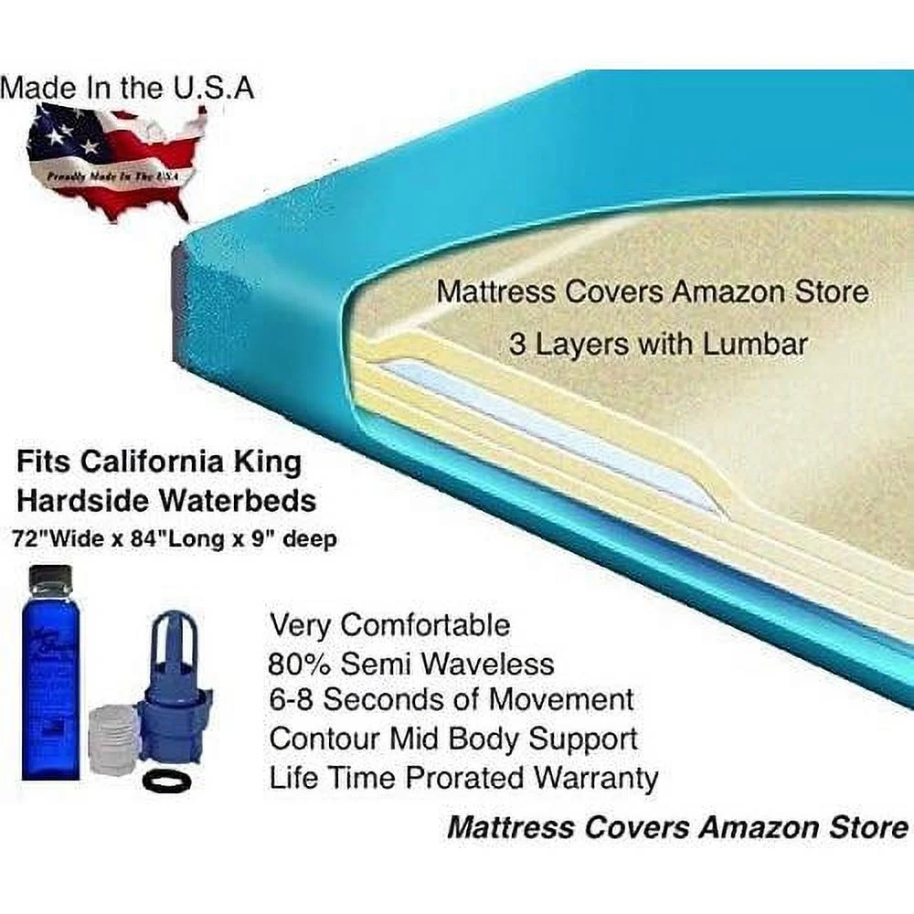 California King 80% Semi Waveless Waterbed Mattress With Lumbar Support