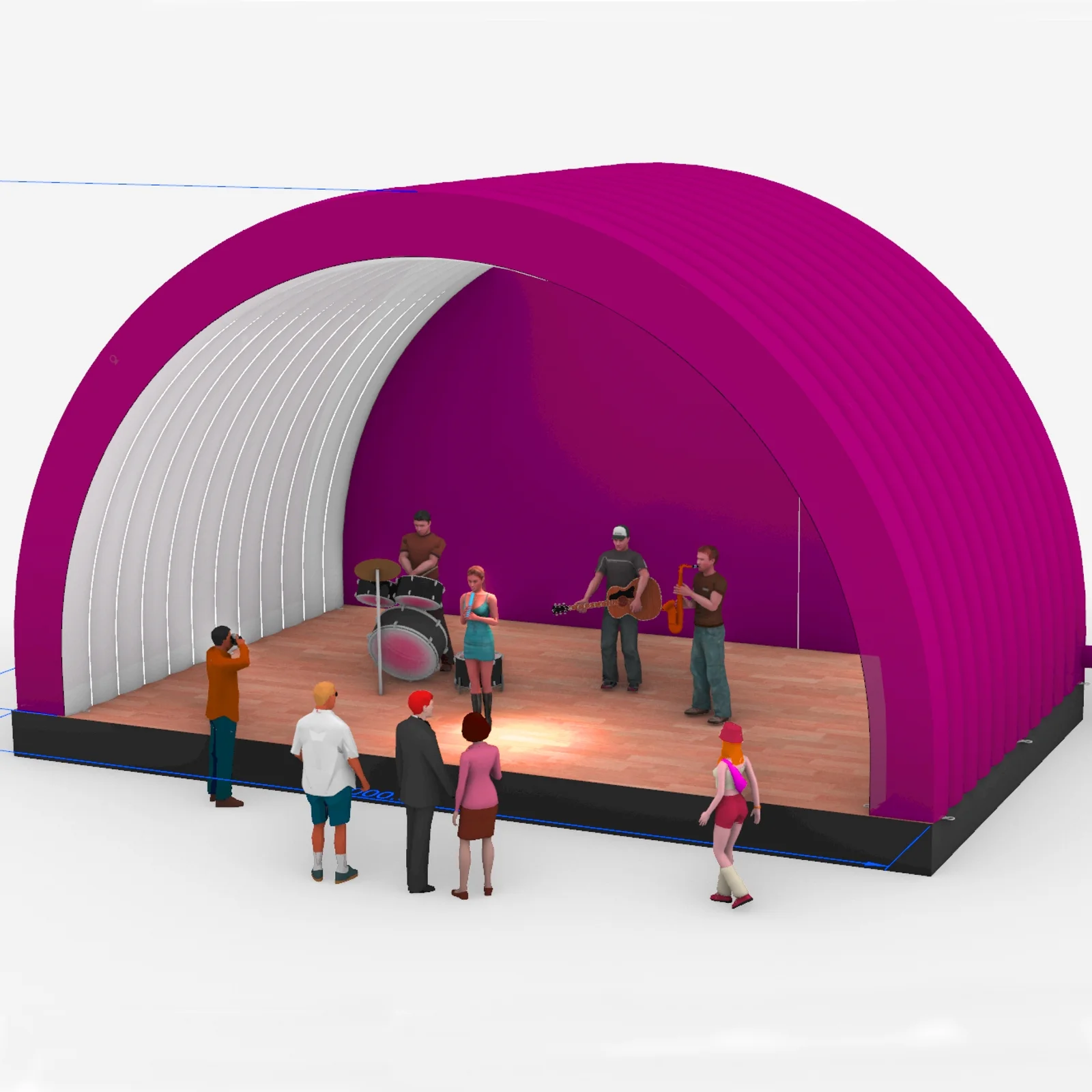 Rose Red Xmaybang Portable Outdoor Inflatable Arch Tent,Suitable for Club Parties, Concert Stages,Wedding,Camping,Exhibition,Car Headliner,26.2×14.8×13.1FT