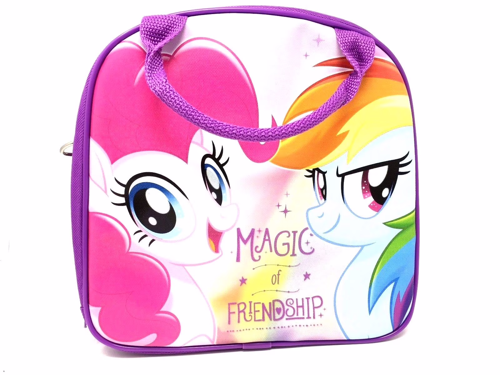 My Little Pony Lunch Box Bag with Shoulder Strap and Water Bottle-purple