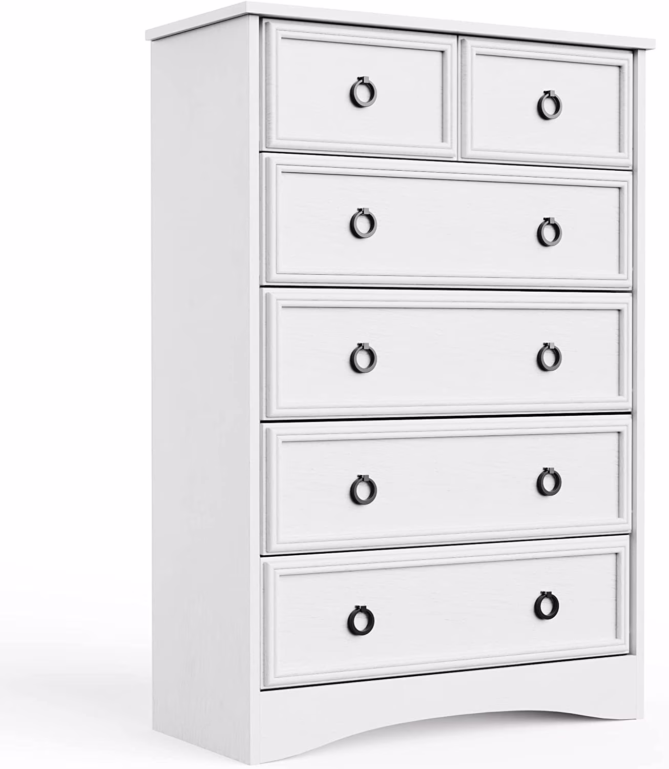 Jiekair 6 Drawer White Dresser, Modern Storage Cabinet for Bedroom, Vertical Chest of Drawers for Living Room