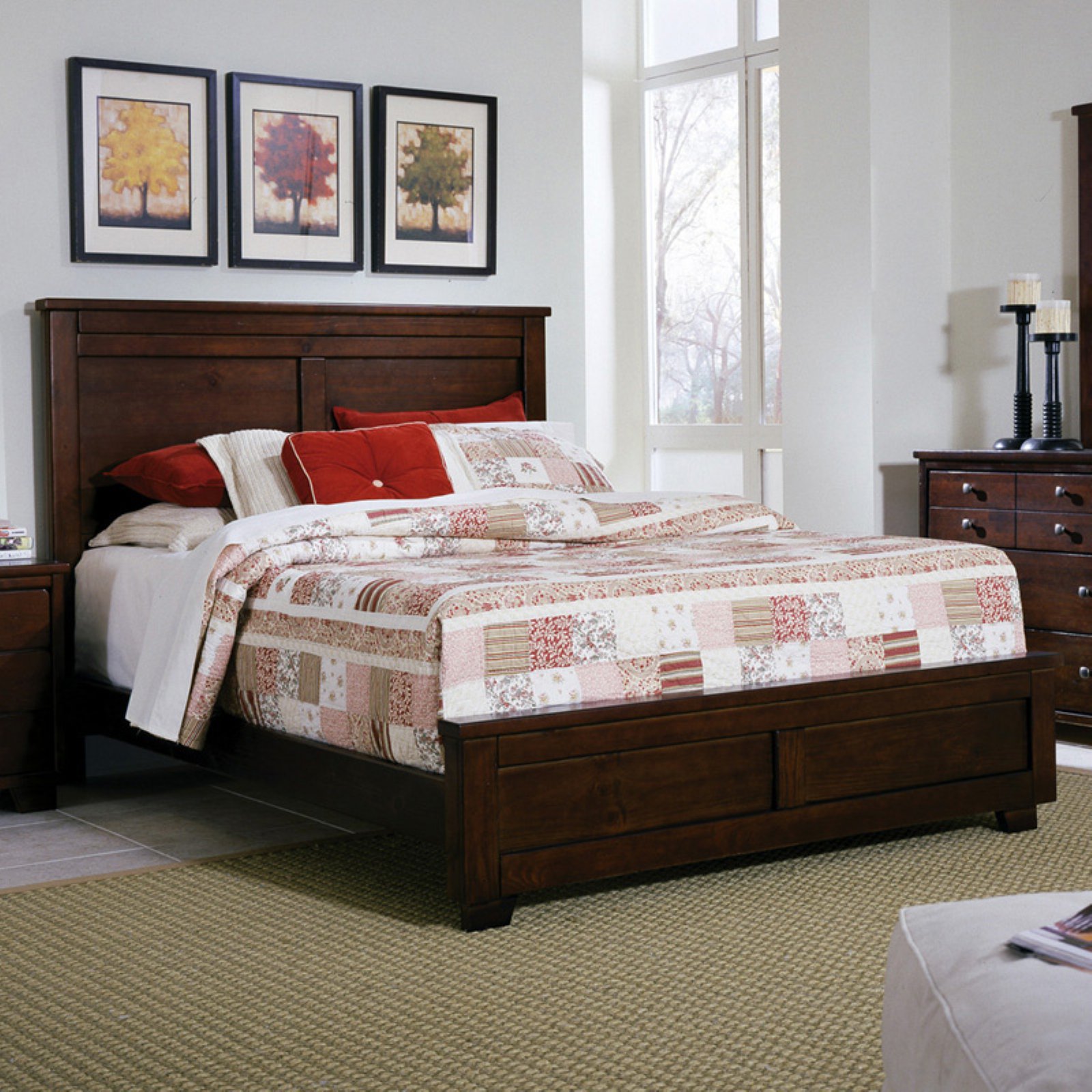 Progressive Furniture Diego King Wood Panel Headboard in Cinnamon Pine