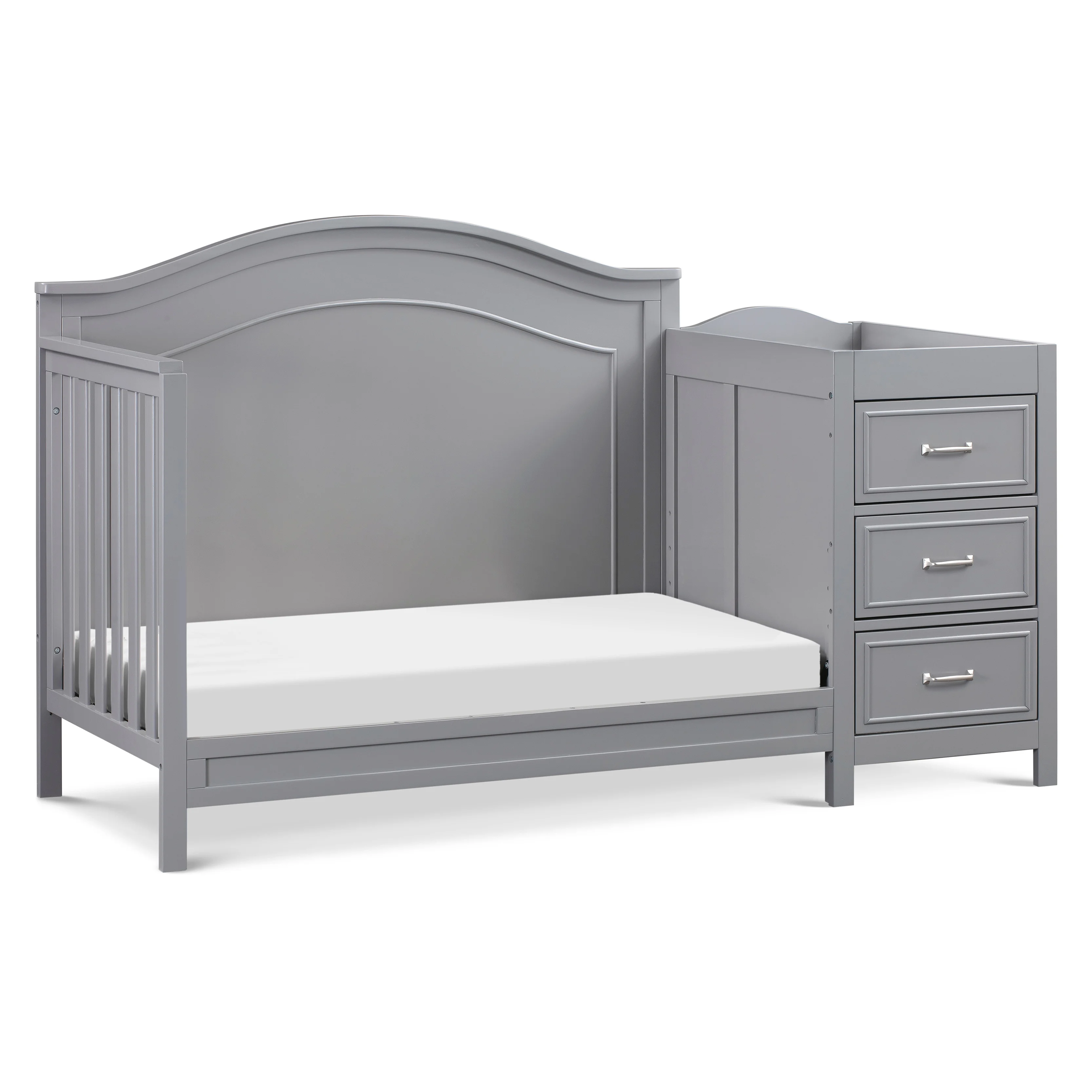 DaVinci Charlie 4-in-1 Convertible Crib and Changer Combo in Grey