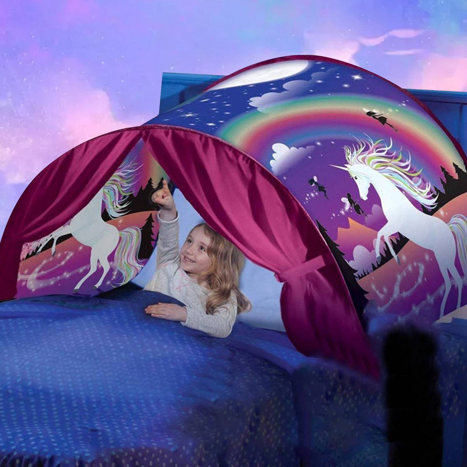 Children Sleeping Tent-Collapsible Starry Sky Tent Children'S Night Sleep Tent Christmas Gift