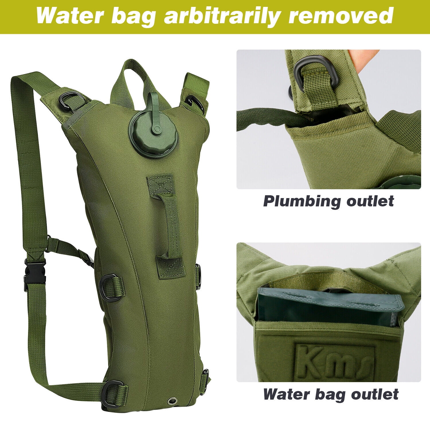Hydration Pack Backpack with 3L Bladder,Tactical Water Bag Hiking, Biking, USA