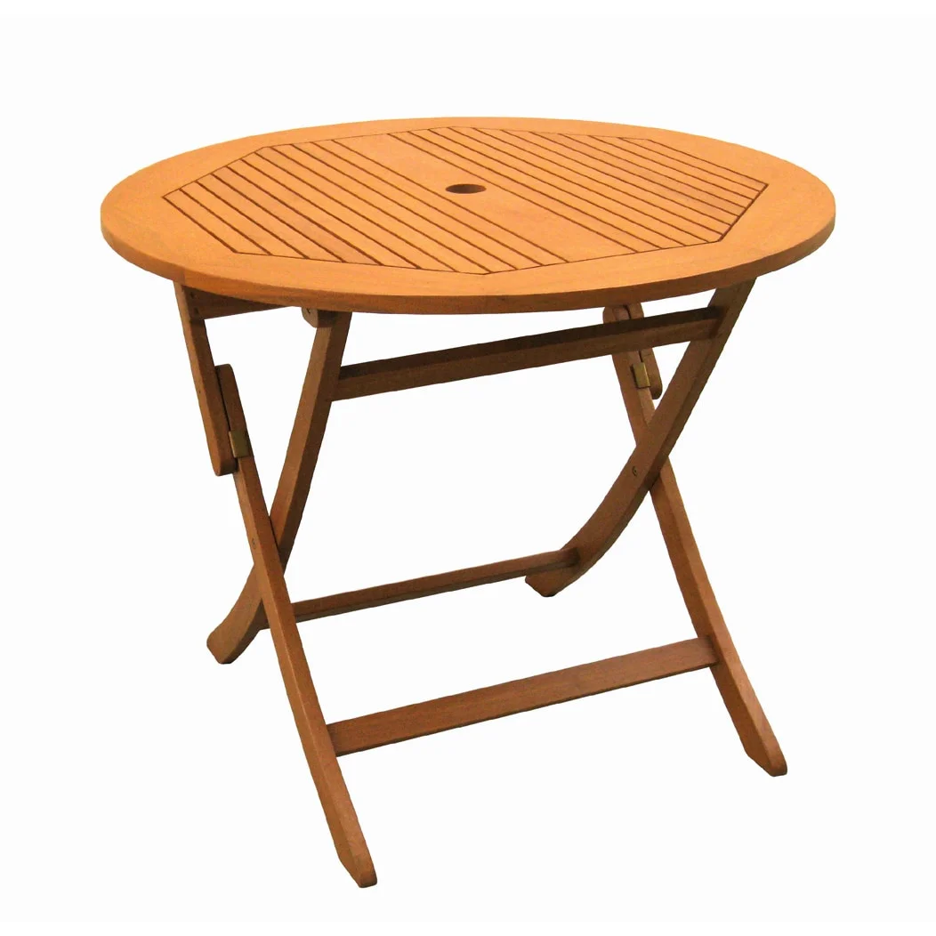 International Caravan Royal Tahiti Hamburg Balau Wood 5 Piece Sling Patio Dining Set