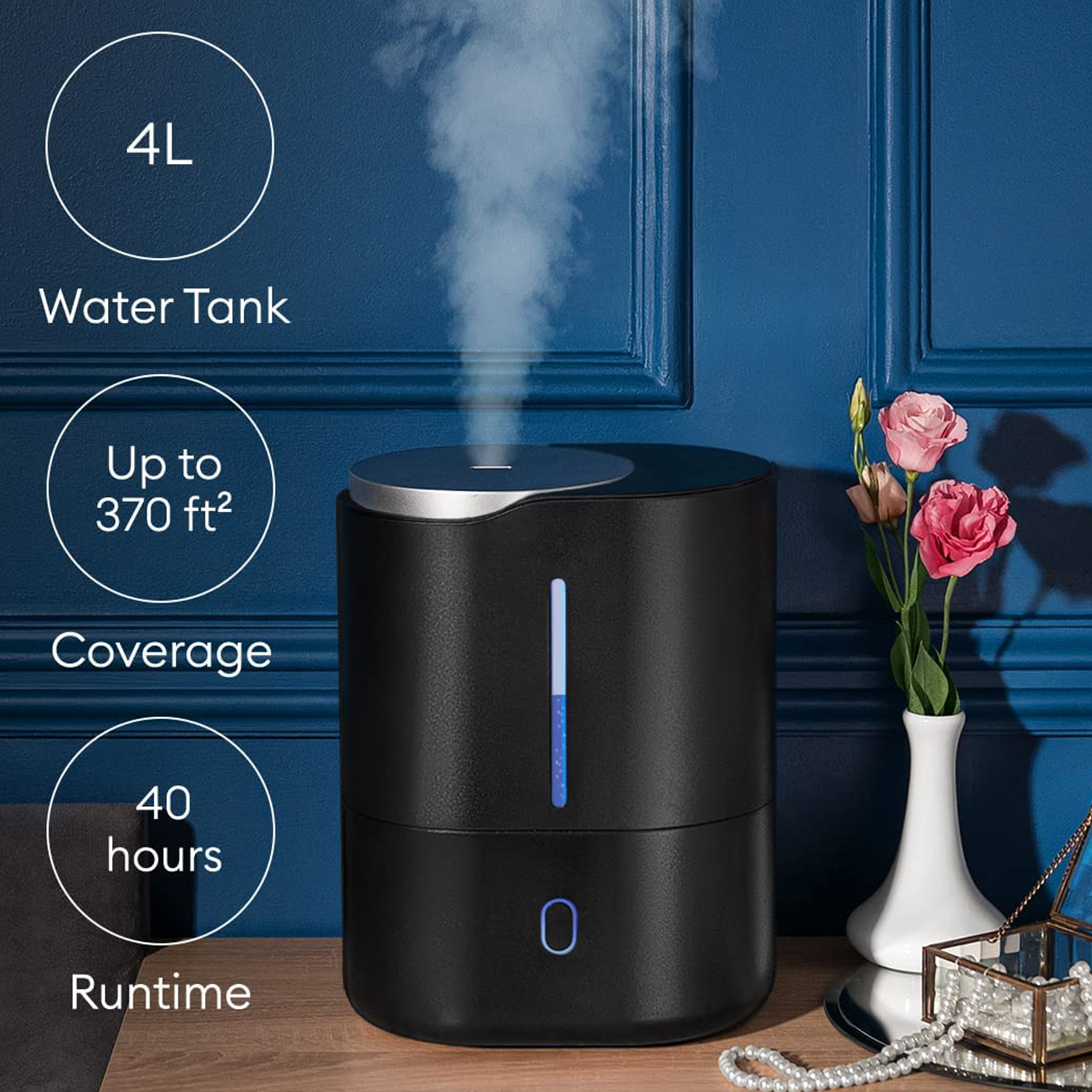 Air Humidifier for Large Room - 4L, For Home, with Essential Oil, Quiet