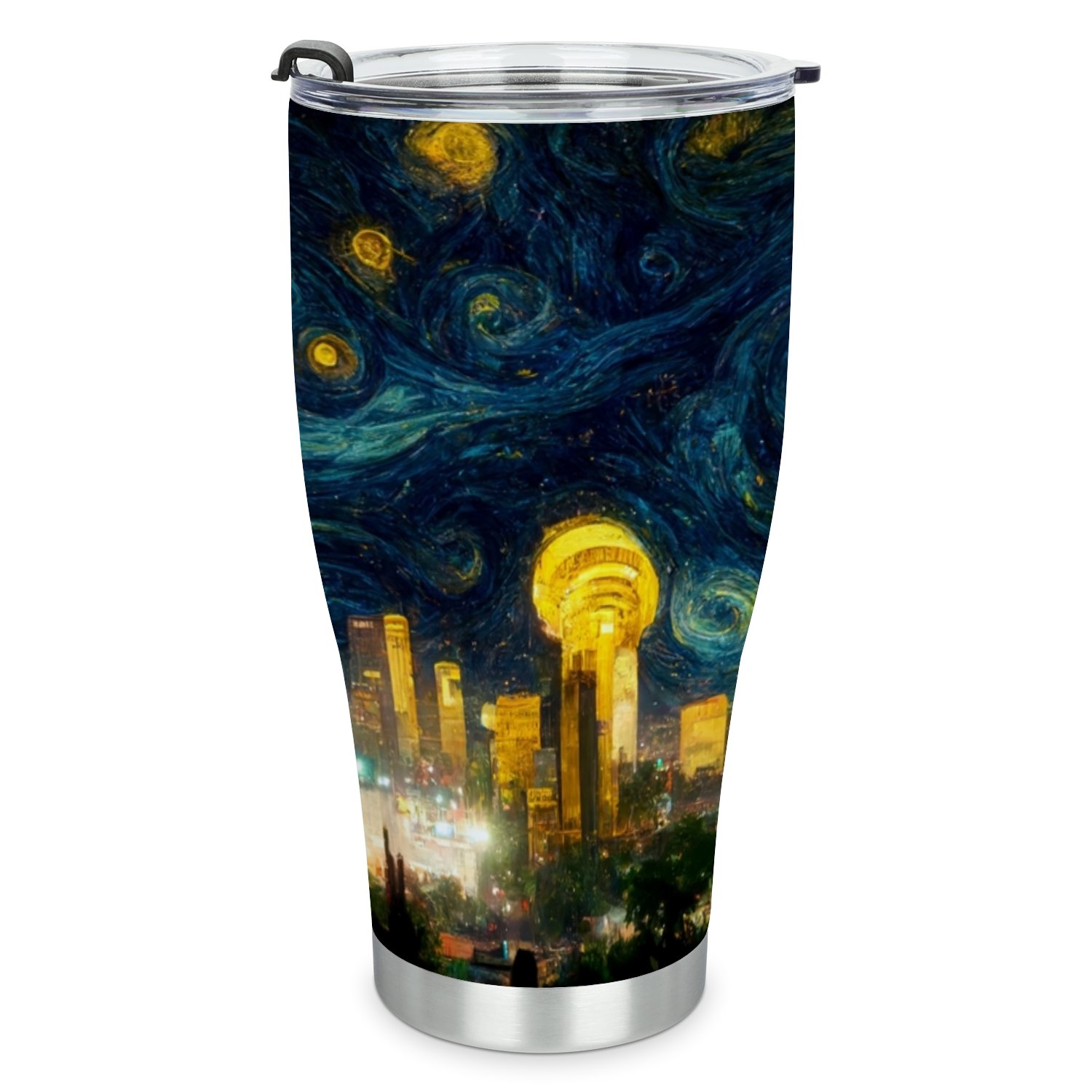 Hidove Stainless Steel Tumbler, Starry Night Style 30oz Leak Proof & Stainless Steel Bottle for Hot & Cold Drinks - Coffee Travel Mug, Water Metal Canteen, Thermal Cup