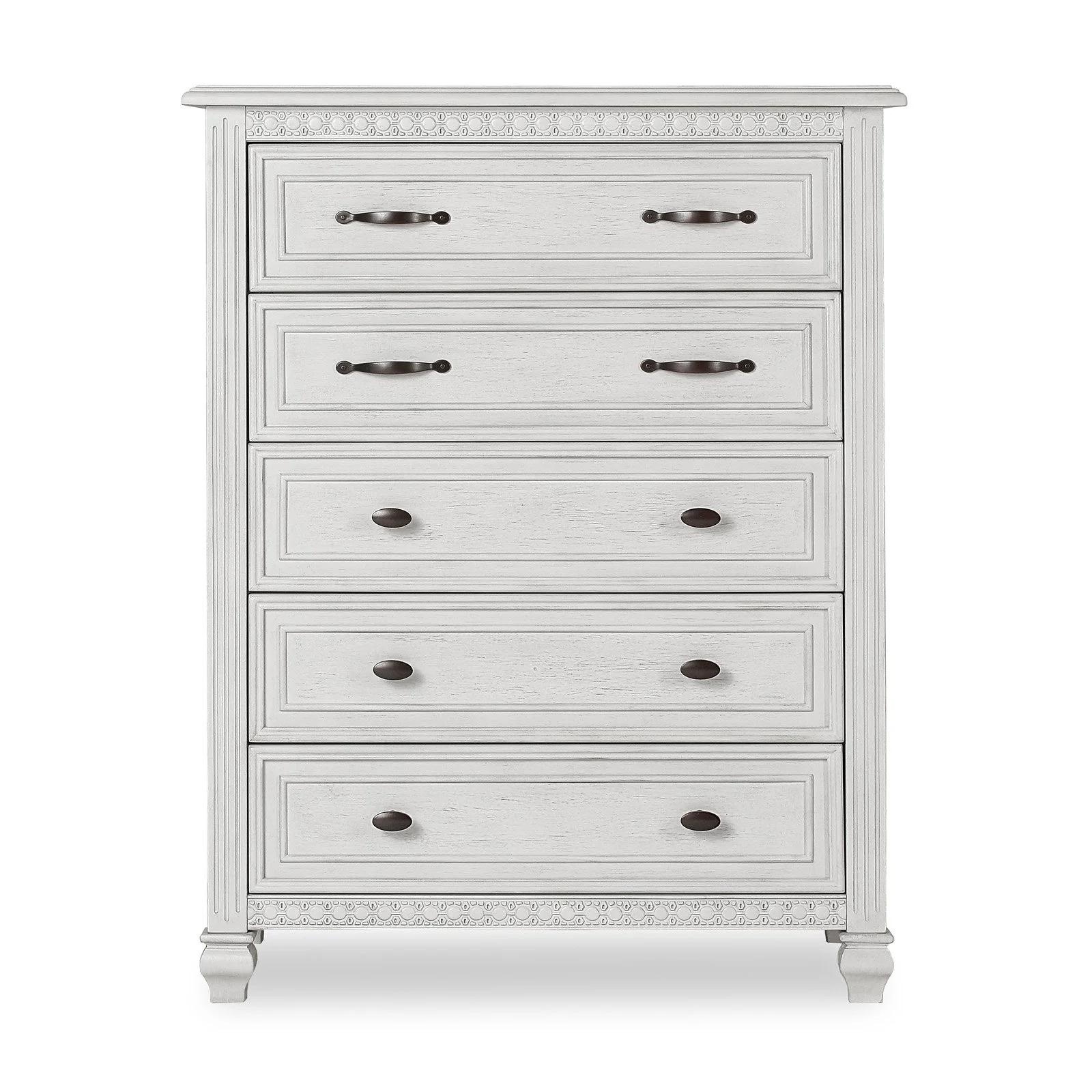 Evolur Madison Tall Chest, Antique Grey Mist, 5 Spacious Drawers