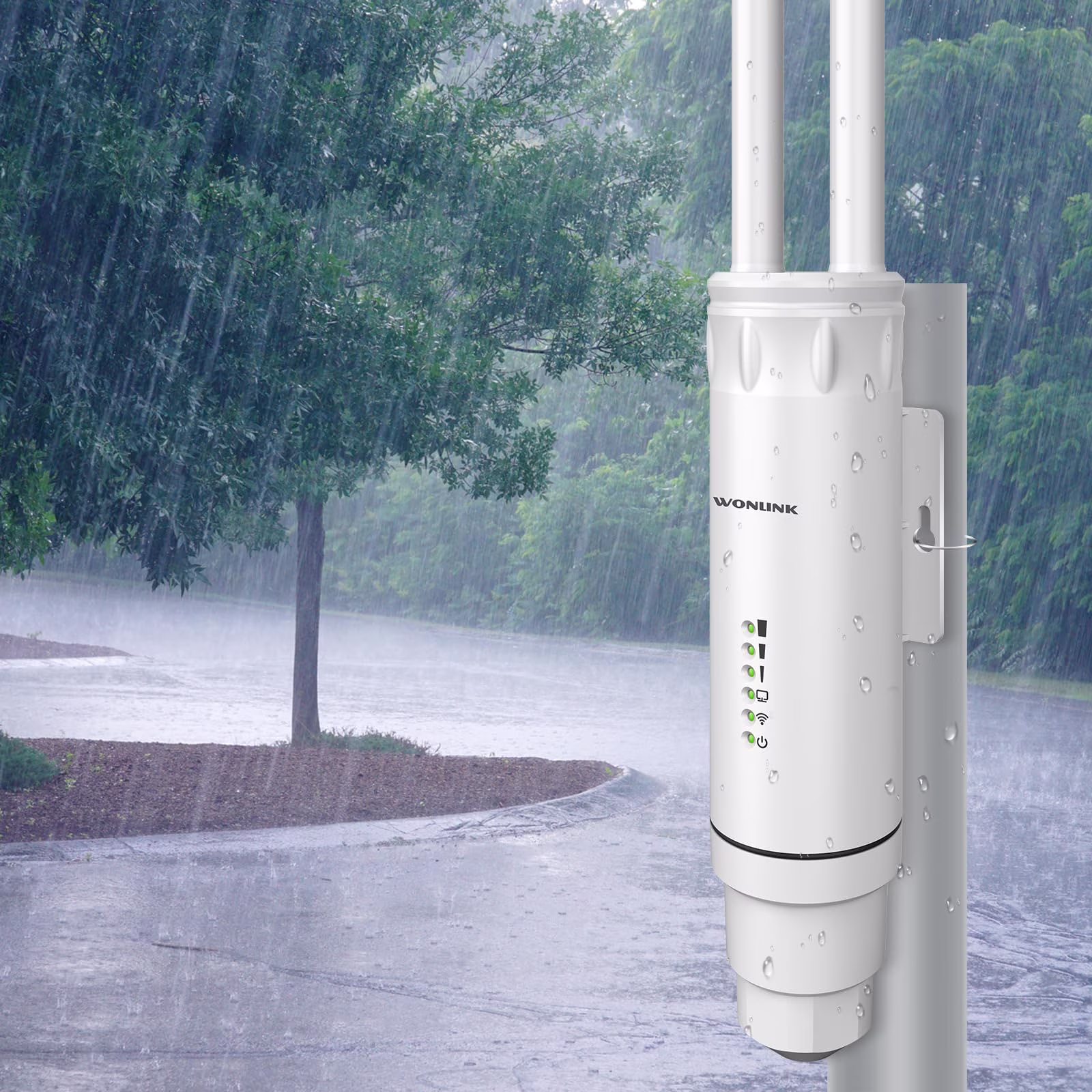 Outdoor WiFi Extender High Power Outdoor Wireless WiFi Access Point, Dual Band 1200Mbps Outdoor WiFi Range Extender Long Range WiFi Repeater with Gigabit Port, IP66 Waterproof