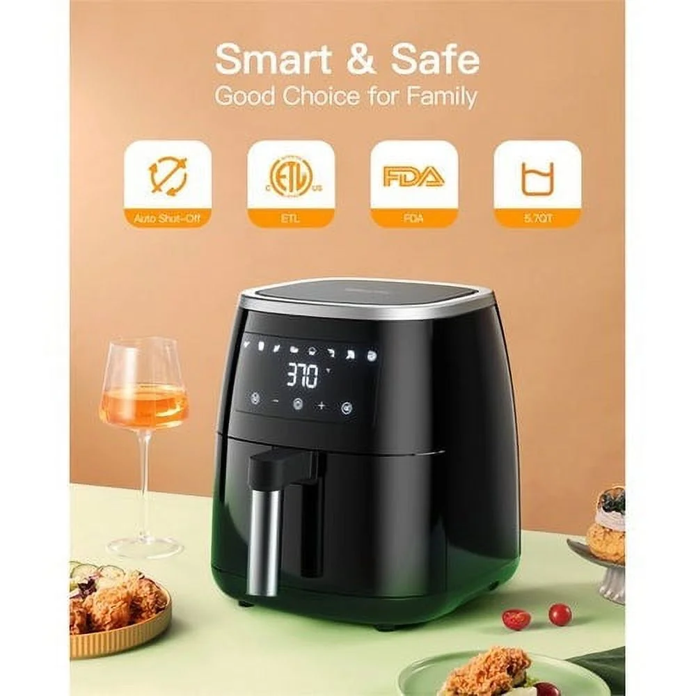 Sboly 8-in-1 6Qt Air Fryer with Touch-Screen Panel and Temperature Control, White