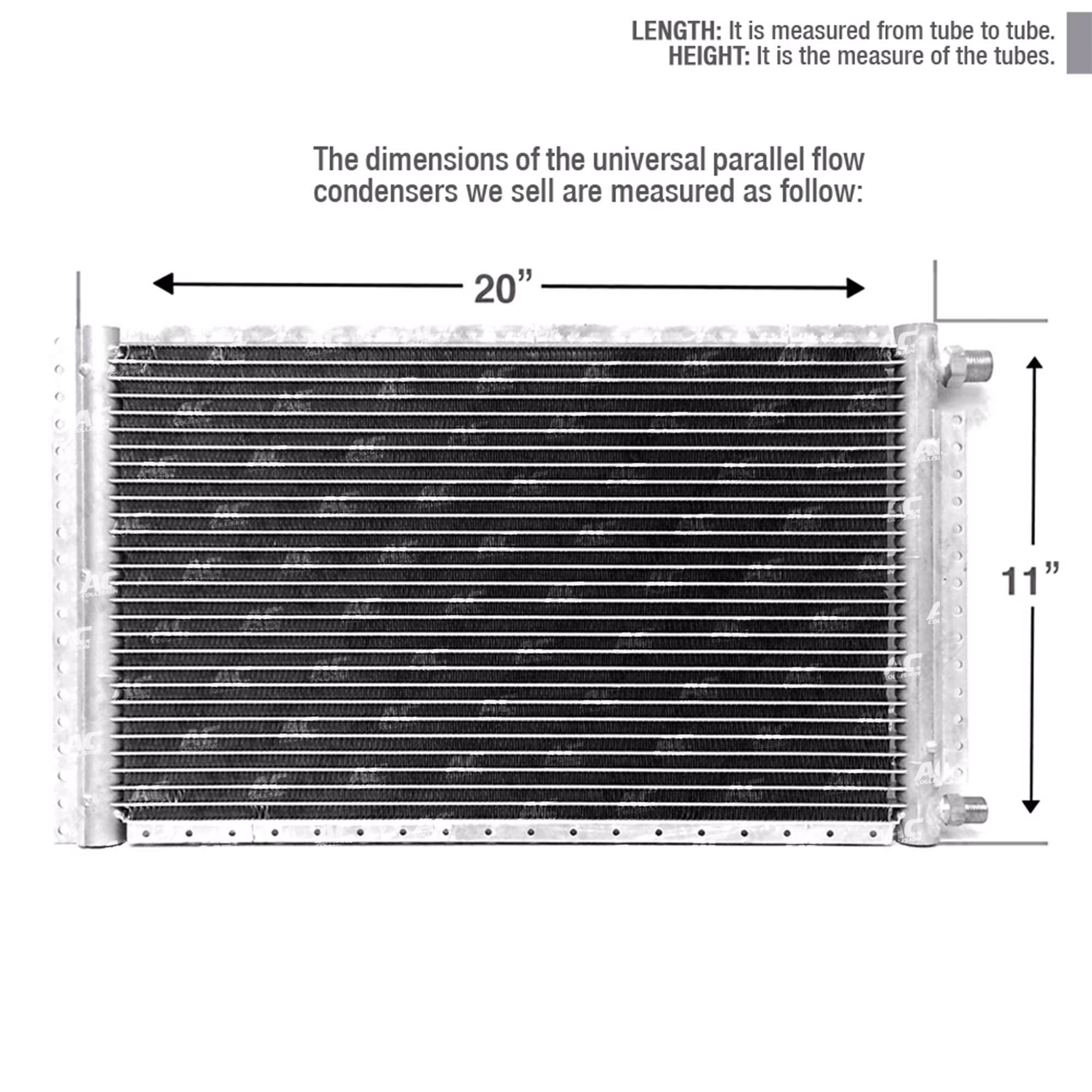 New ClimaParts CNFP1120 Car A/C Condenser Parallel Flow 11 x 20 O-Ring #6 & #8 Ports