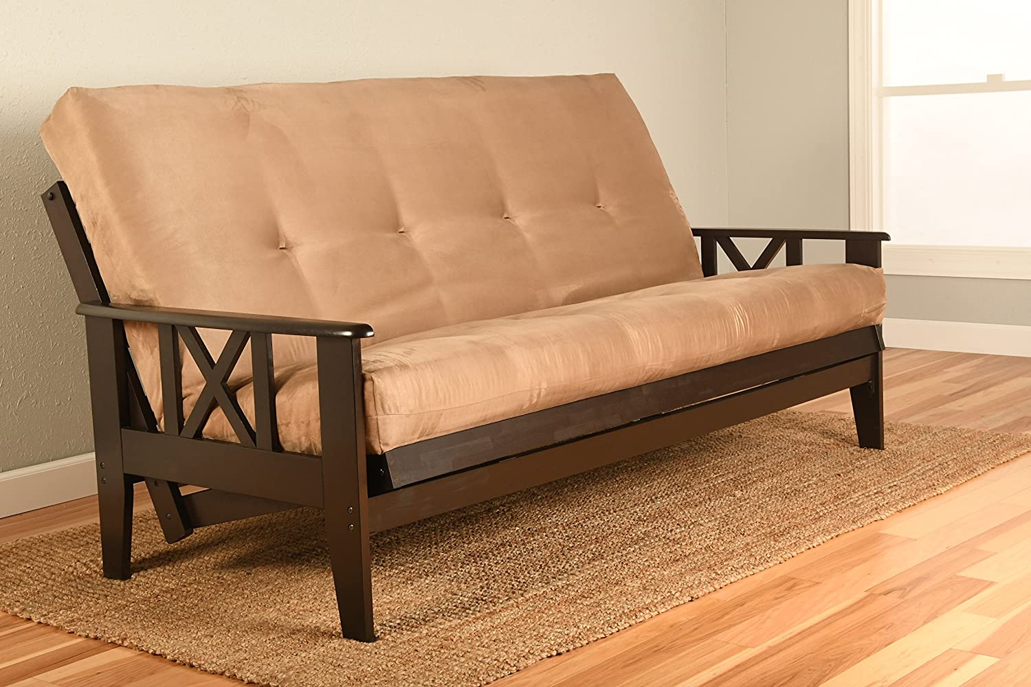 Futon Mattress INNERSPRING Full Size Sleeper Bed Replacement Suede Fabric (Peat)