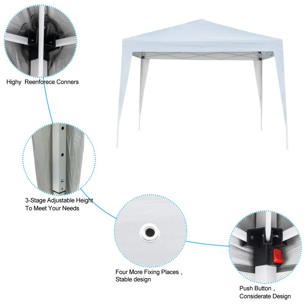 UBesGoo 10' x10' Ez POP up Wedding Party Tent Folding Gazebo Beach Canopy Tent W/carry Bag White