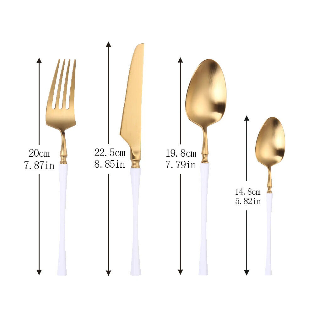 Stainless Steel Cutlery Set Gold Dinnerware Set Food Tableware Dinnerwares