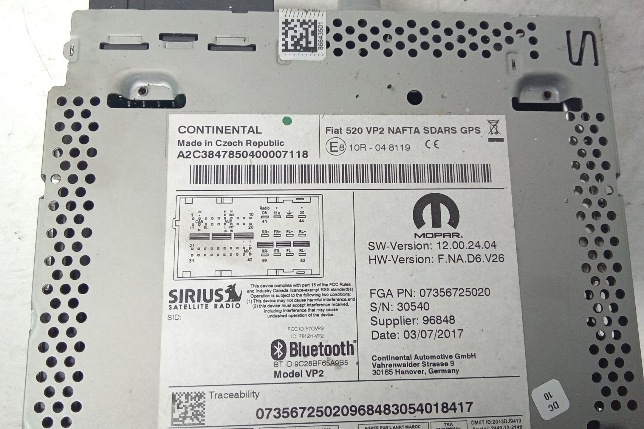 Pre-Owned 17 2017 Jeep Renegade Radio Receiver with 5.0 Display OEM (Good)