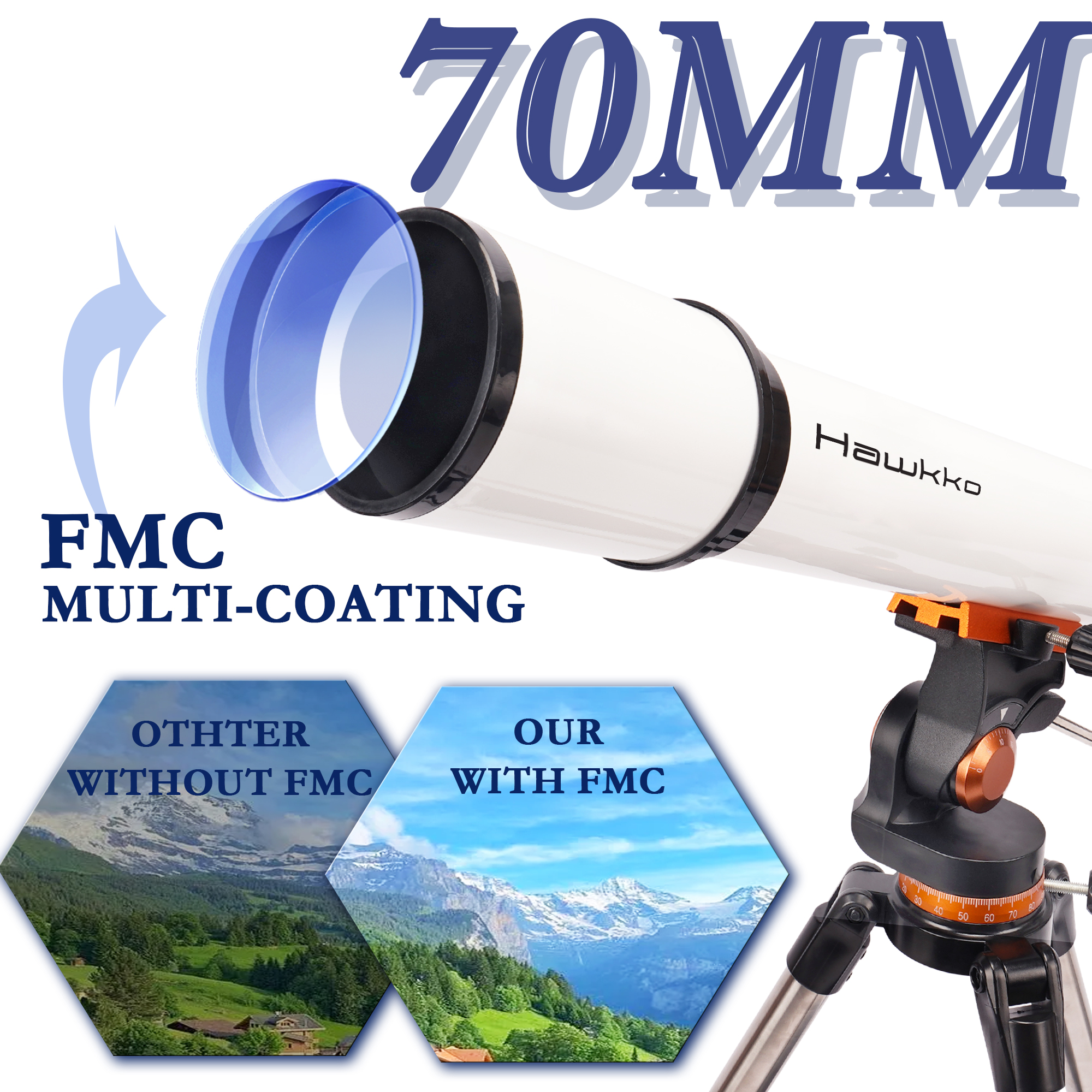 Telescopes for Adults Astronomy, 70mm Aperture and 700mm Focal Length Professional Refractor Telescope for Kids and Beginners with Phone Adapter, AZ Mount and Tripod to Viewing Planets and Stars