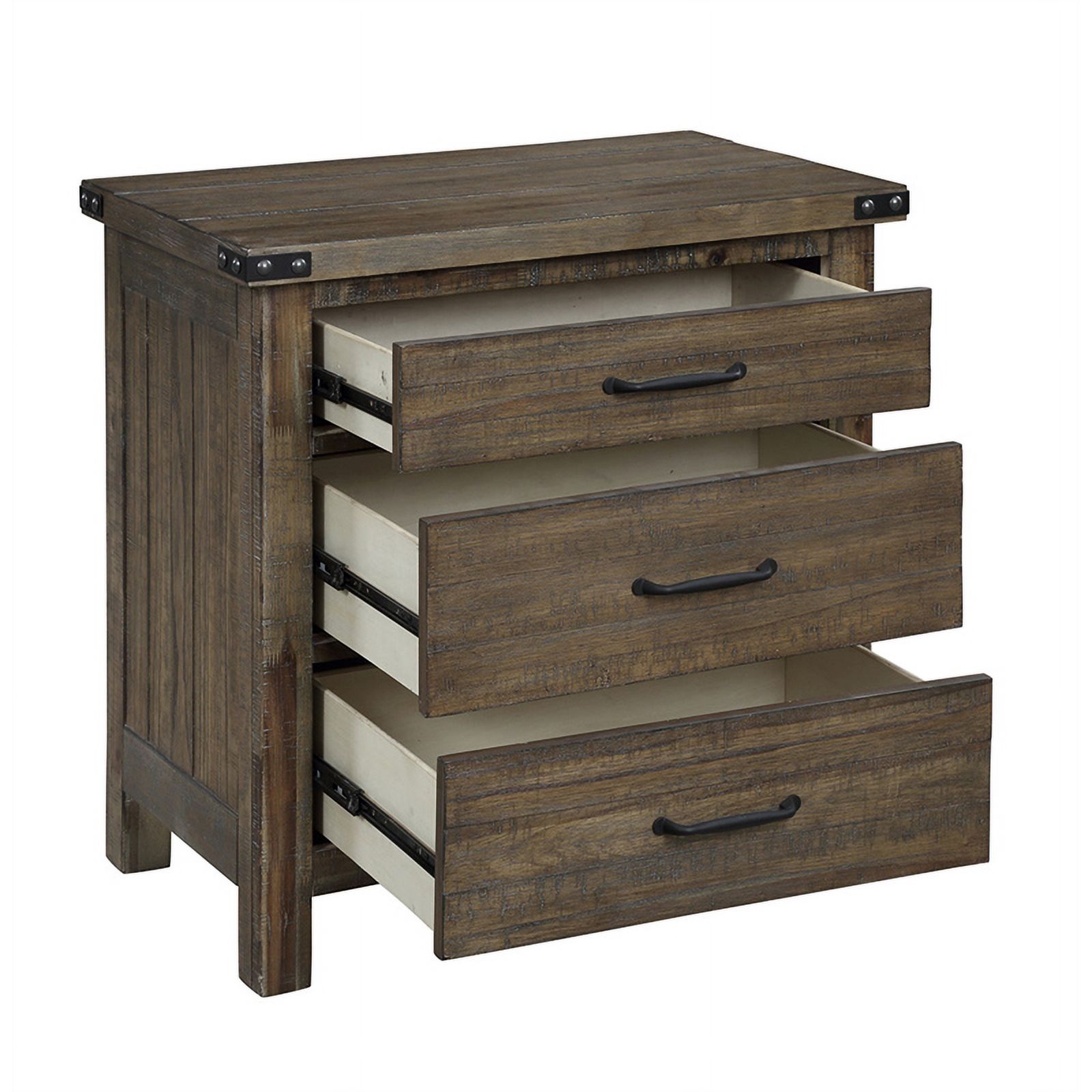 New Classic Galleon 4-Piece Wood Cal King Bedroom Set with Nightstand in Walnut