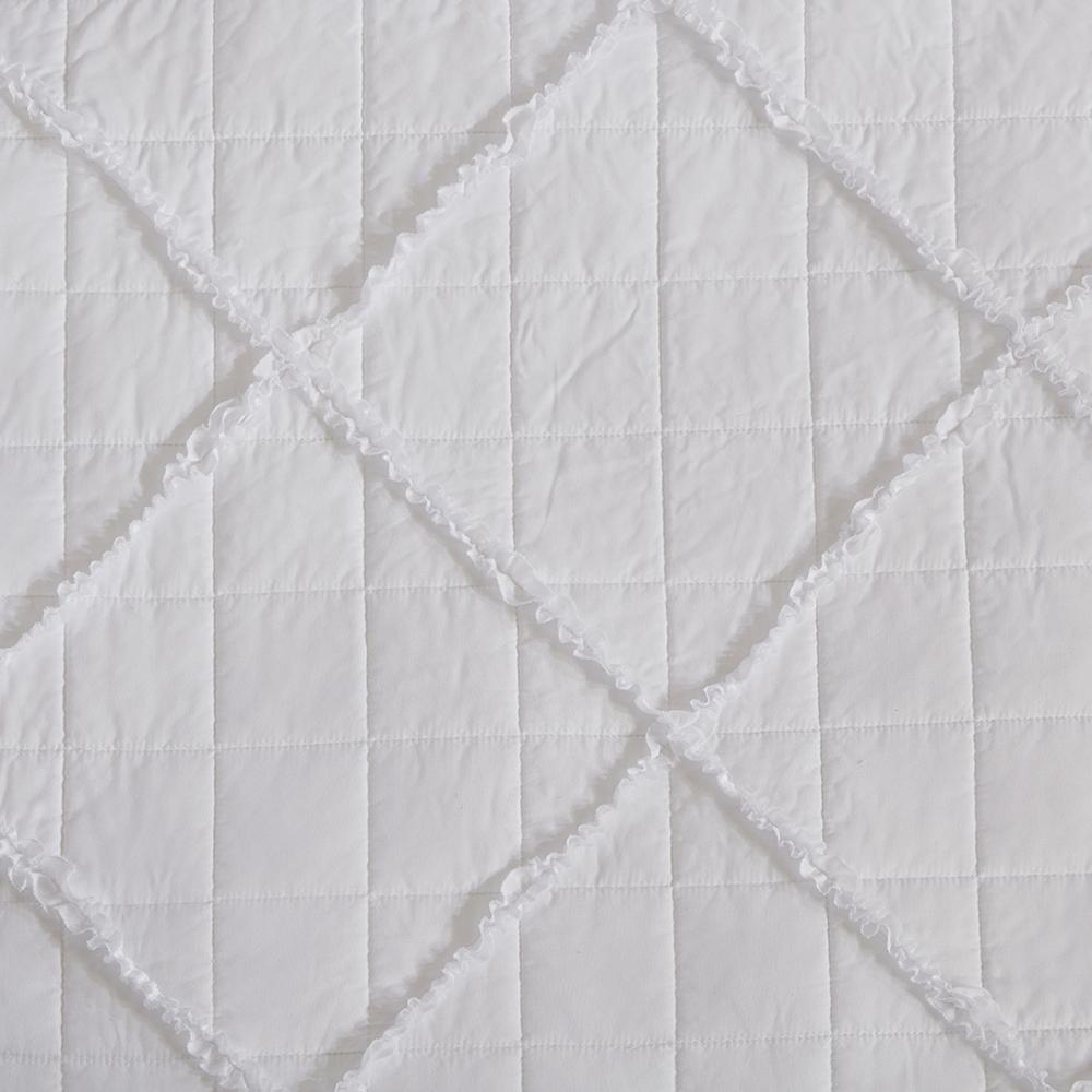 White Ruffle Detail Reversible 6 Piece Daybed Set, Belen Kox