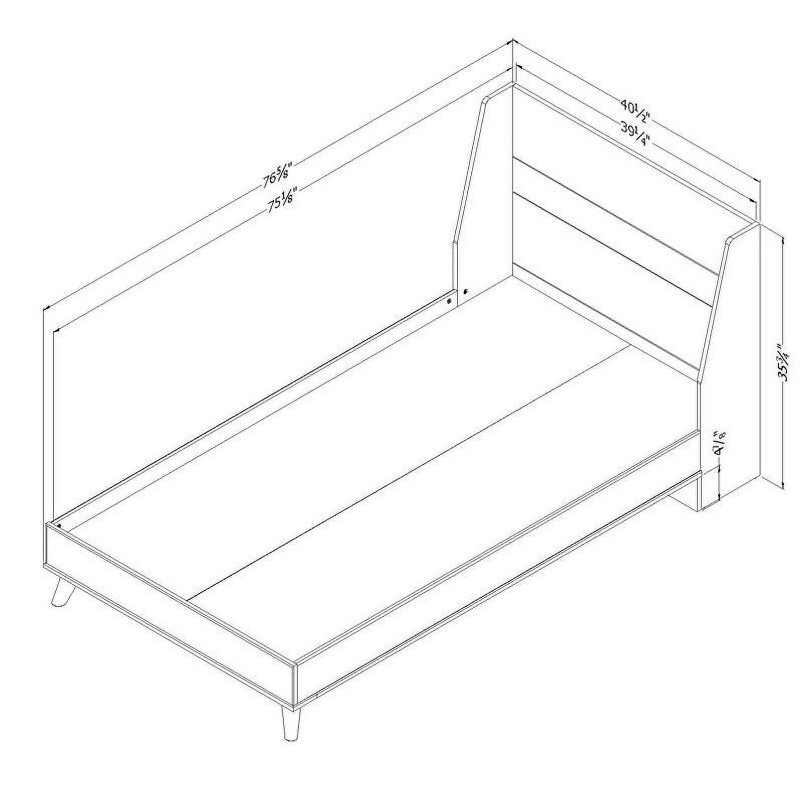 Roseberry Kids Complete Bed-Twin-Natural Walnut and Pure White
