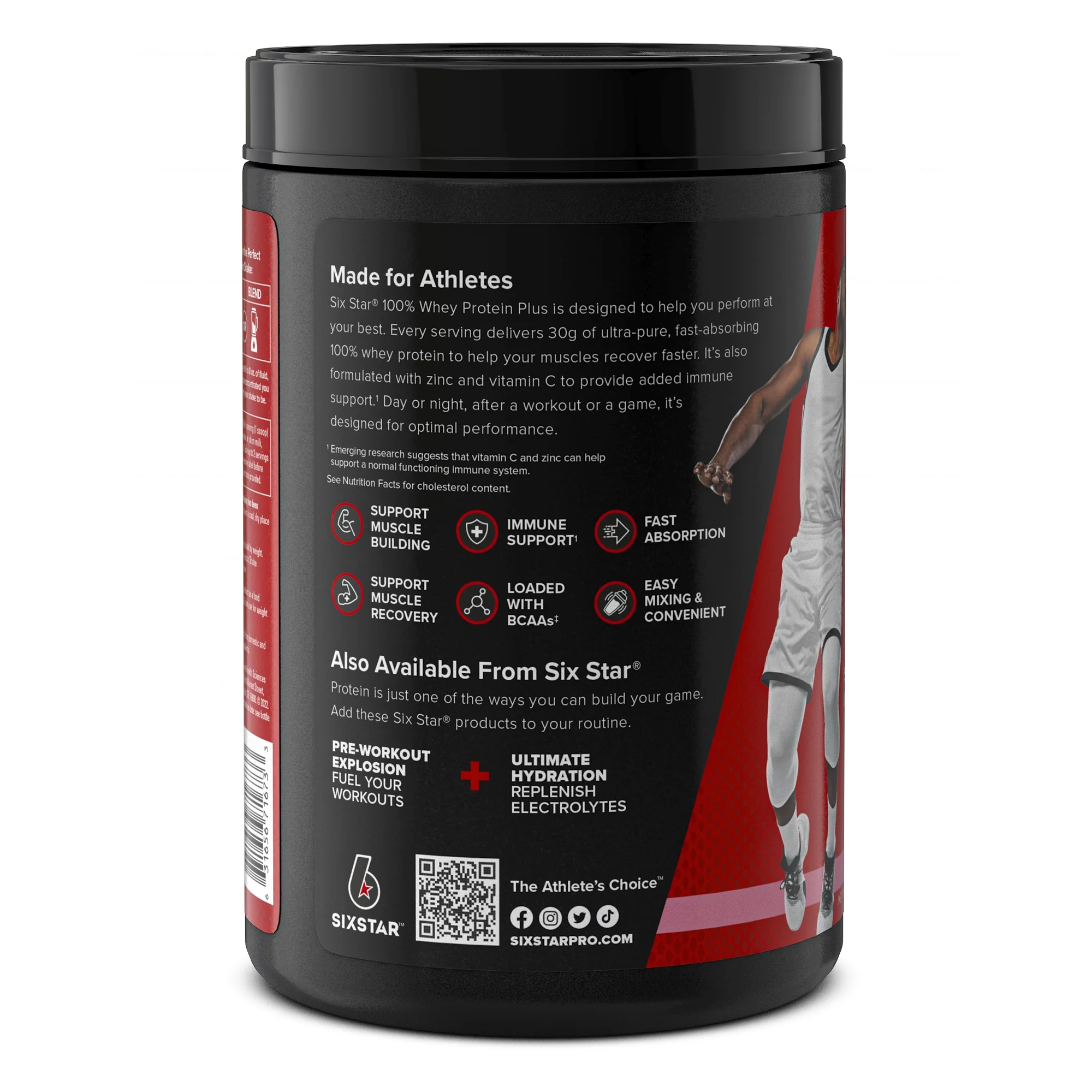Six Star Pro Nutrition 100% Whey Protein Powder Plus, 30g Protein, Strawberry Smoothie, 1.80 lbs