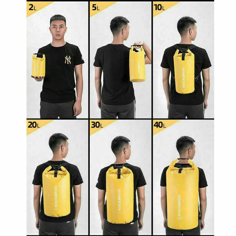 ROCKBROS 30 Dry Bag Backpack Waterproof Beach Bag with Carrying Straps Fishing Swimming Camping Camouflage
