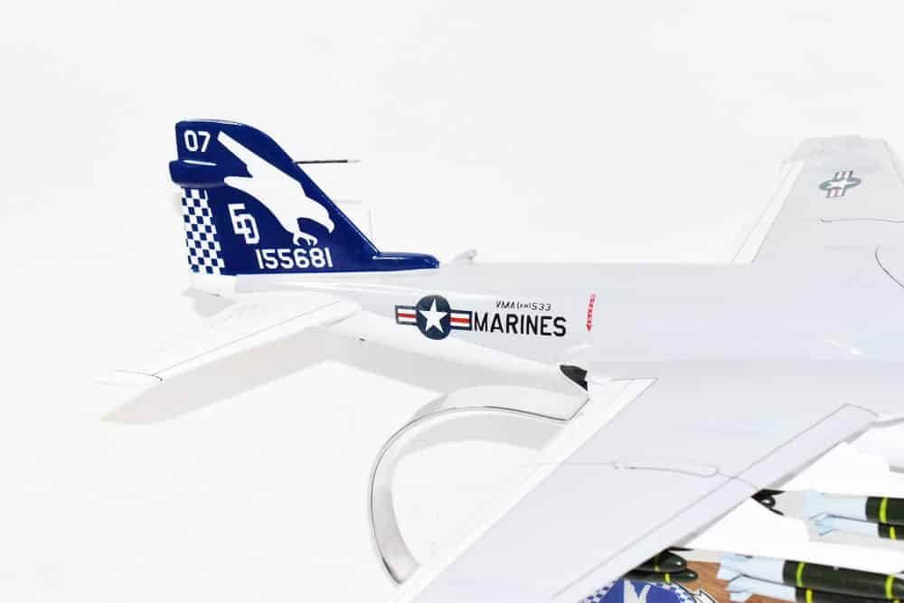 VMA(AW)-533 Nighthawks A-6e Intruder Model, 1/36th Scale, Mahogany, Marines