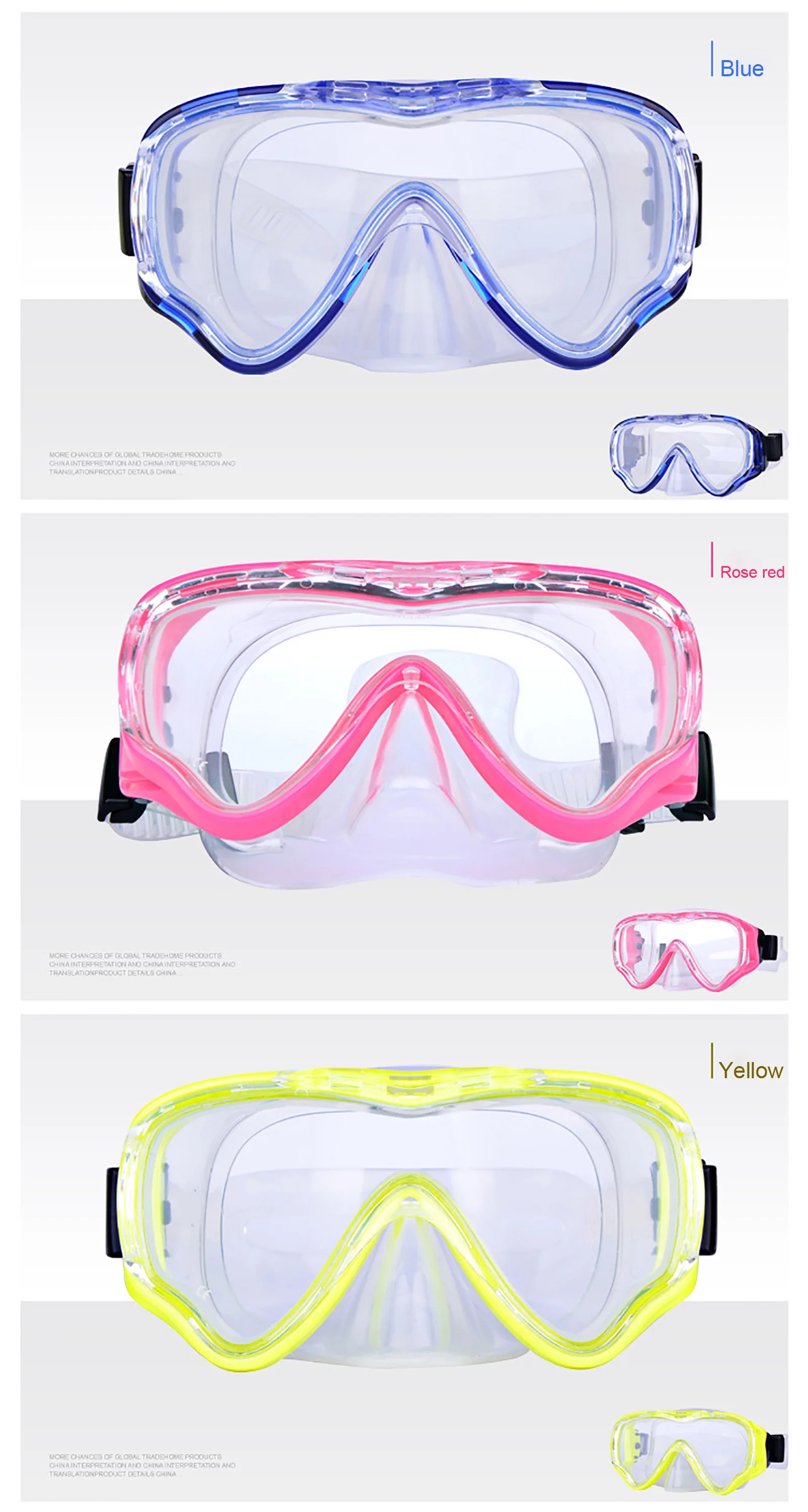 Summer Kids Swim Goggles, Clear View Pool Swimming Diving Mask with Nose Cover