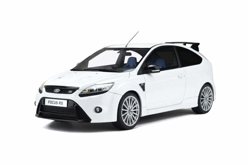Diecast Car w/Display Case - 2009 Ford Focus MK2 RS, White - Ottomobile OT977 - 1/18 Scale Resin Model Toy Car