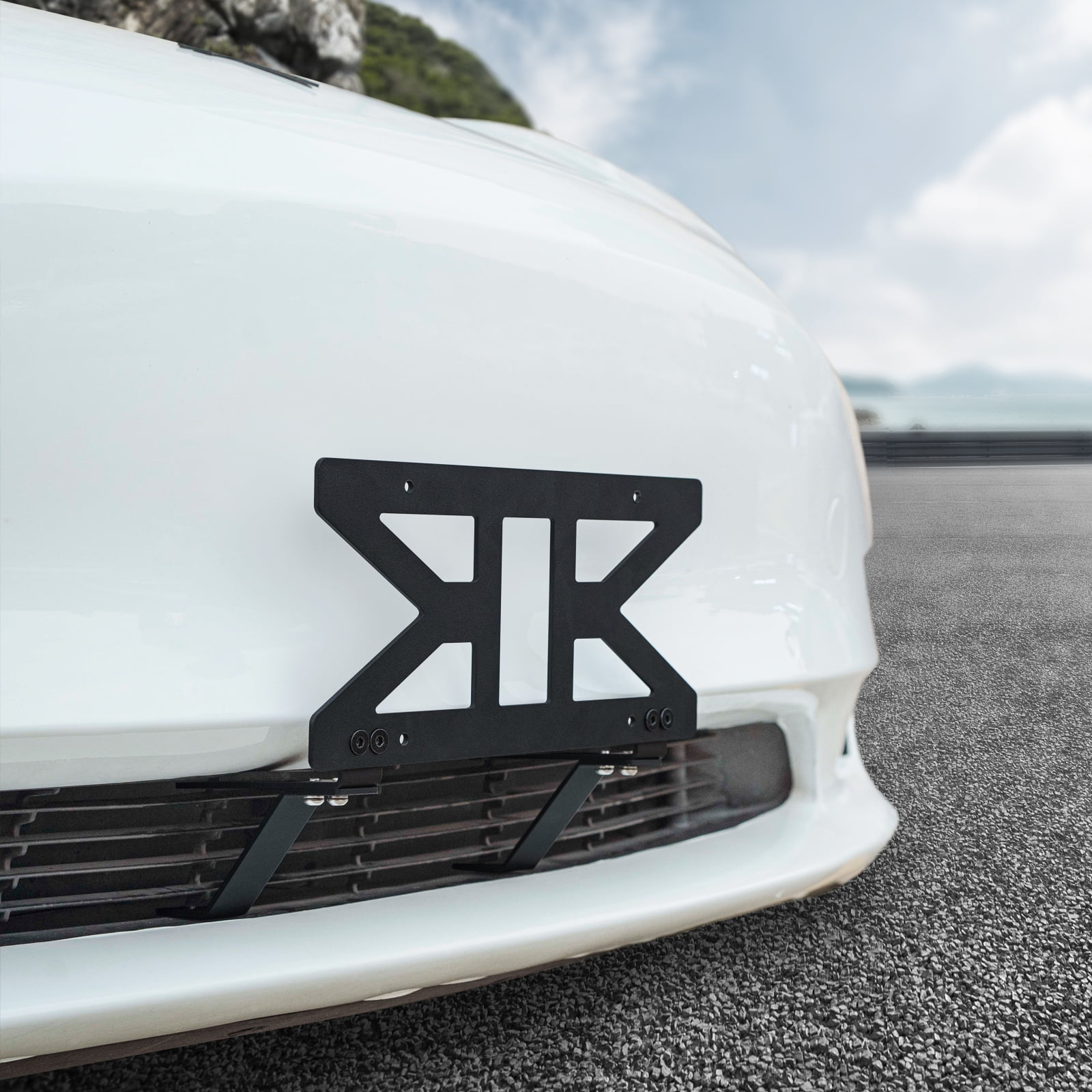 License Plate Bracket for 2020-2022 Tesla Model Y, Split Design, Quick Installation, No-Drilling Aluminum Alloy License Plate Bracket