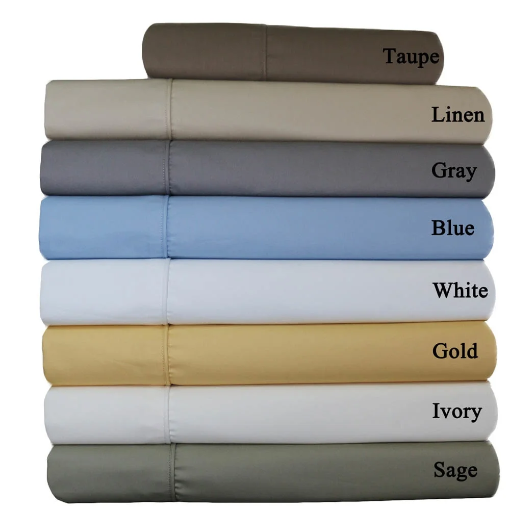 22-inch Super Deep Pocket Bed Sheets Wrinkle Free Cotton 650TC Solid - King - Linen