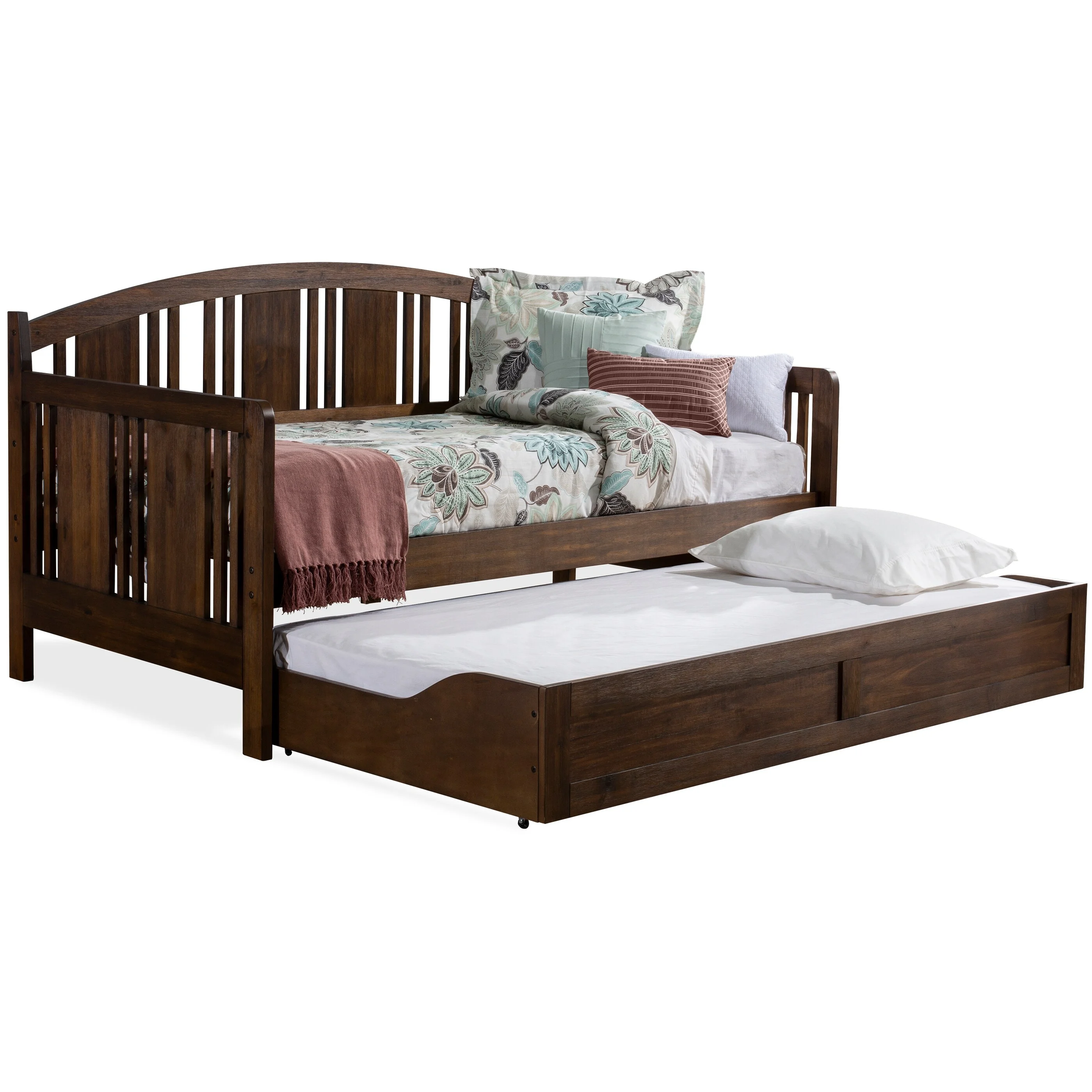 Hillsdale Furniture Dana Transitional Acacia Wood with Trundle Daybed, Twin, Brushed Acacia
