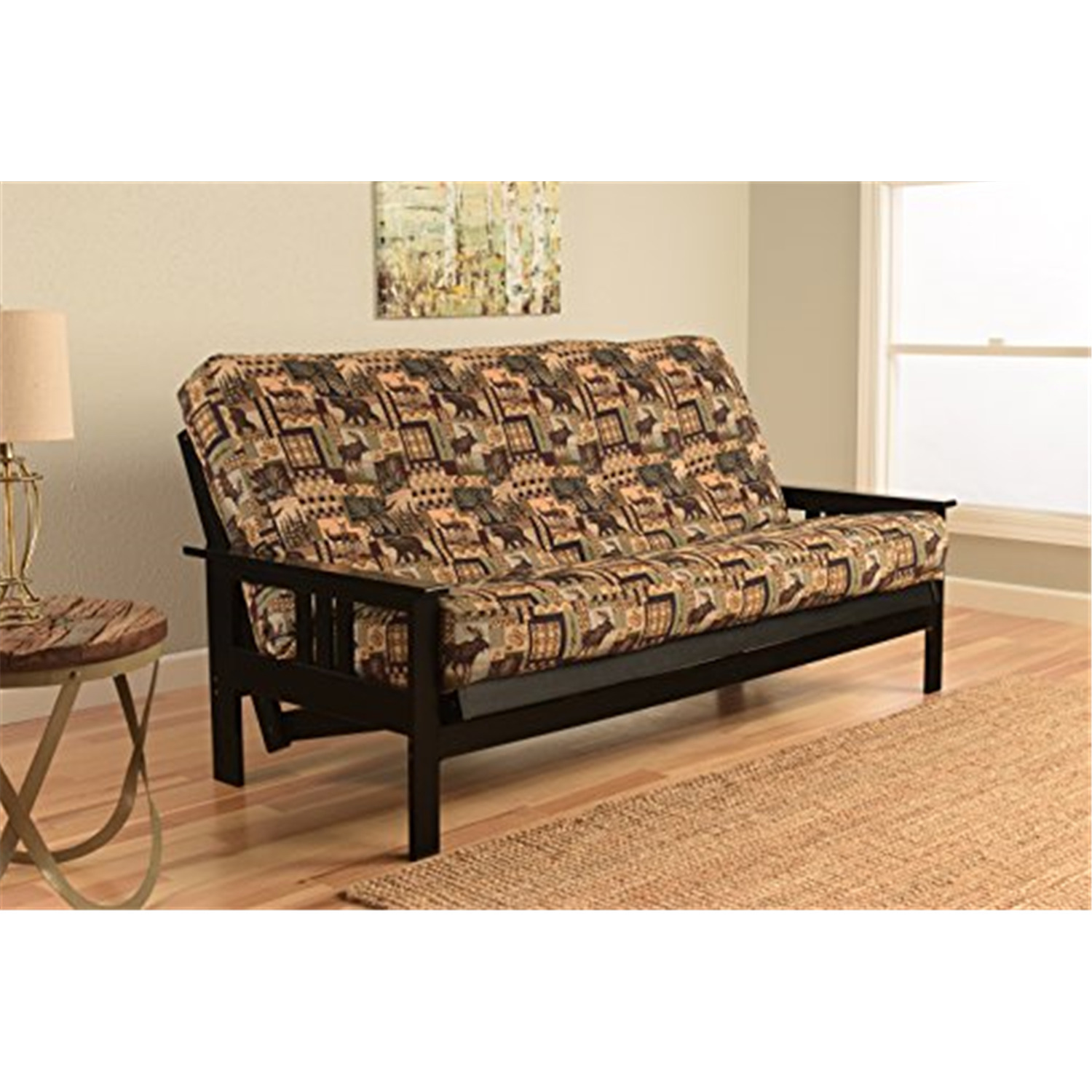 Maykoosh Mediterranean Mastery Futon Frame/Black Finish/Peter's Cabin Mattress