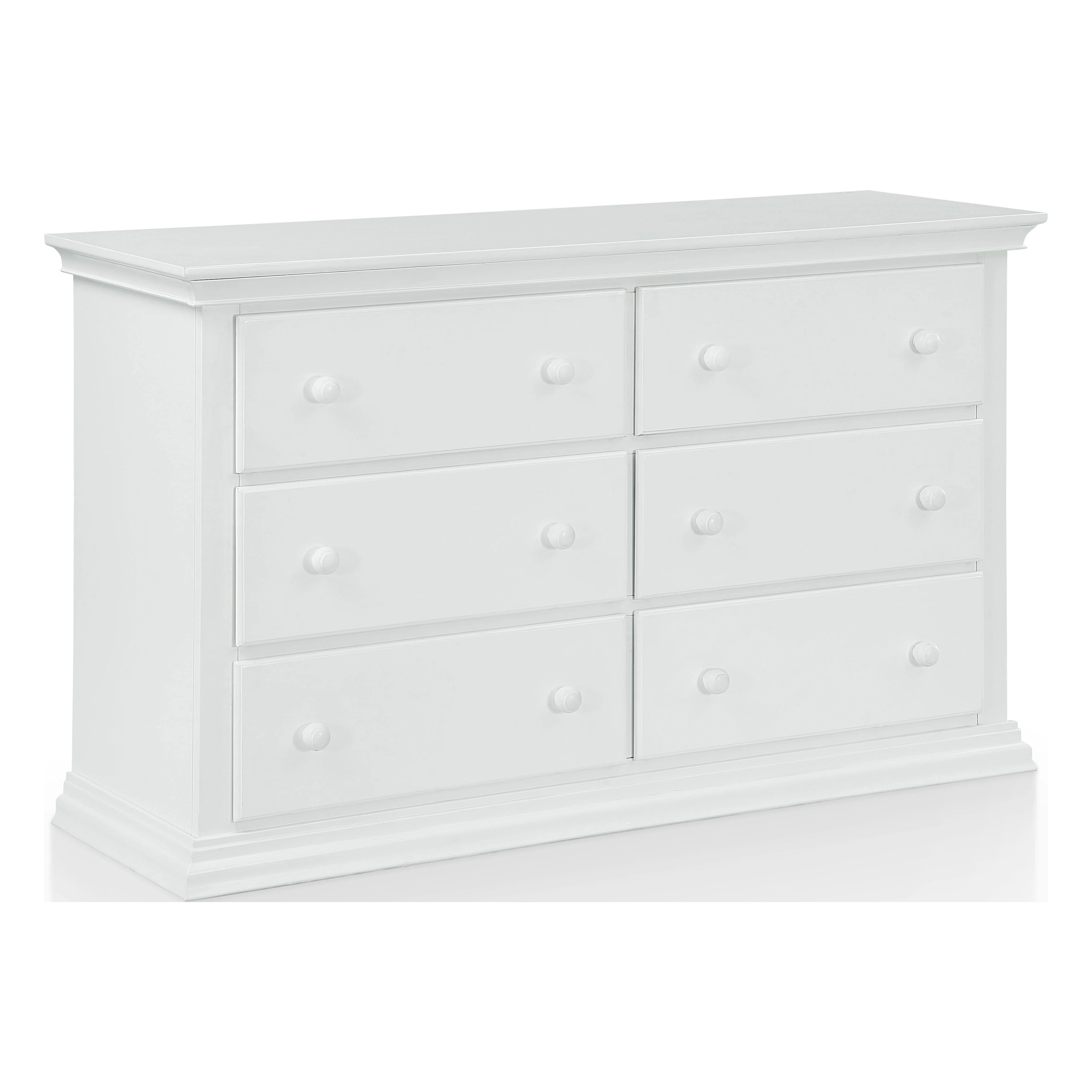 Suite Bebe Hayes 6-Drawer Traditional Wood Double Dresser in White