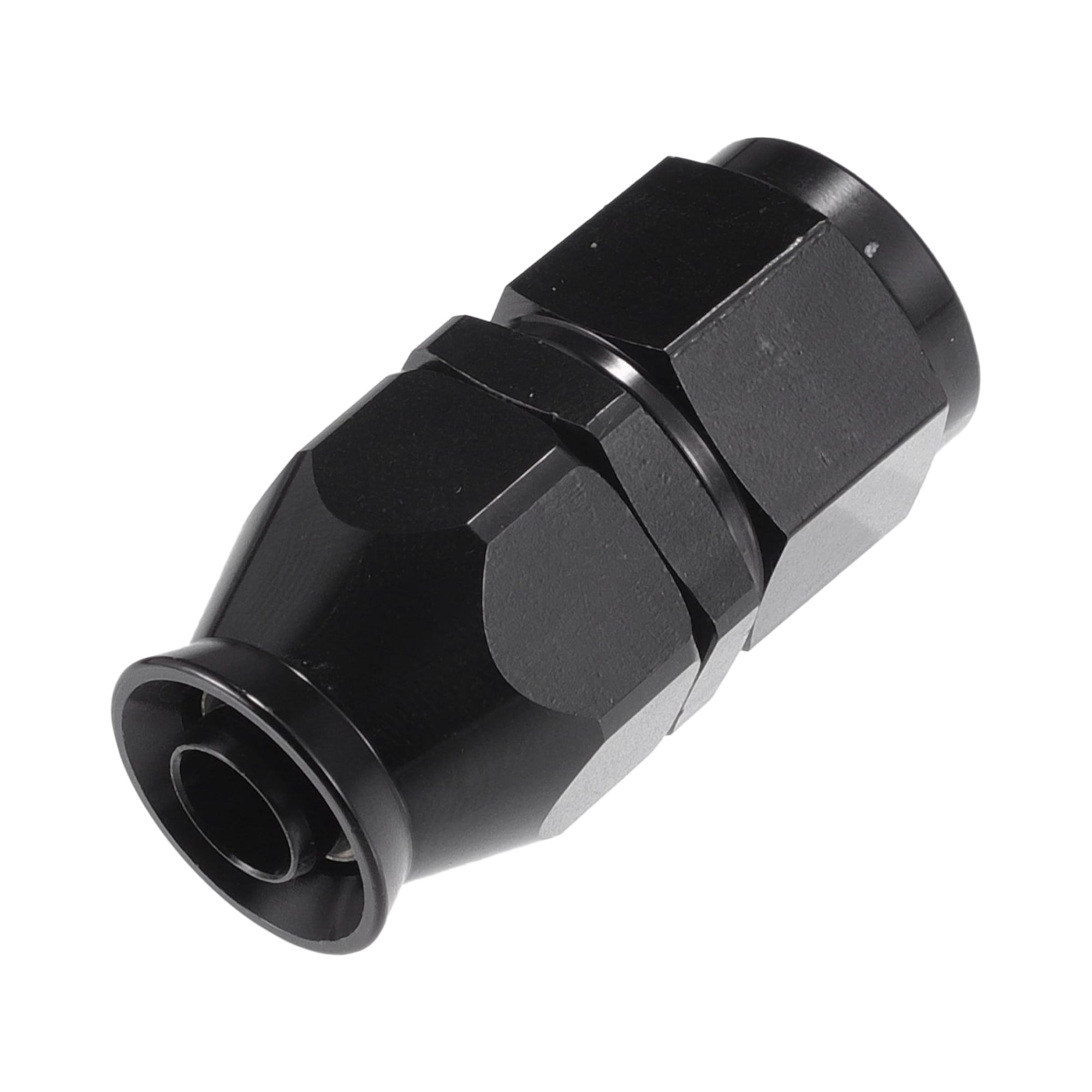 Unique Bargains Car PTFE Hose End Fitting Outer for PTFE Hose for Car Durable Aluminum Alloy 8AN Straight Black