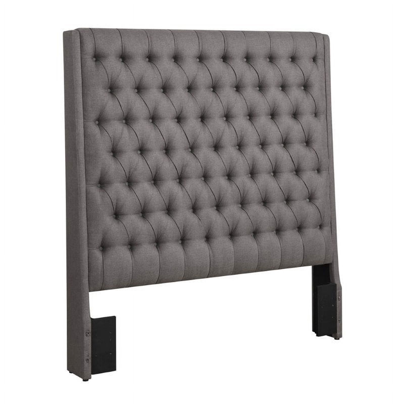 Kingfisher Lane Uphostered King Panel Headboard in Gray