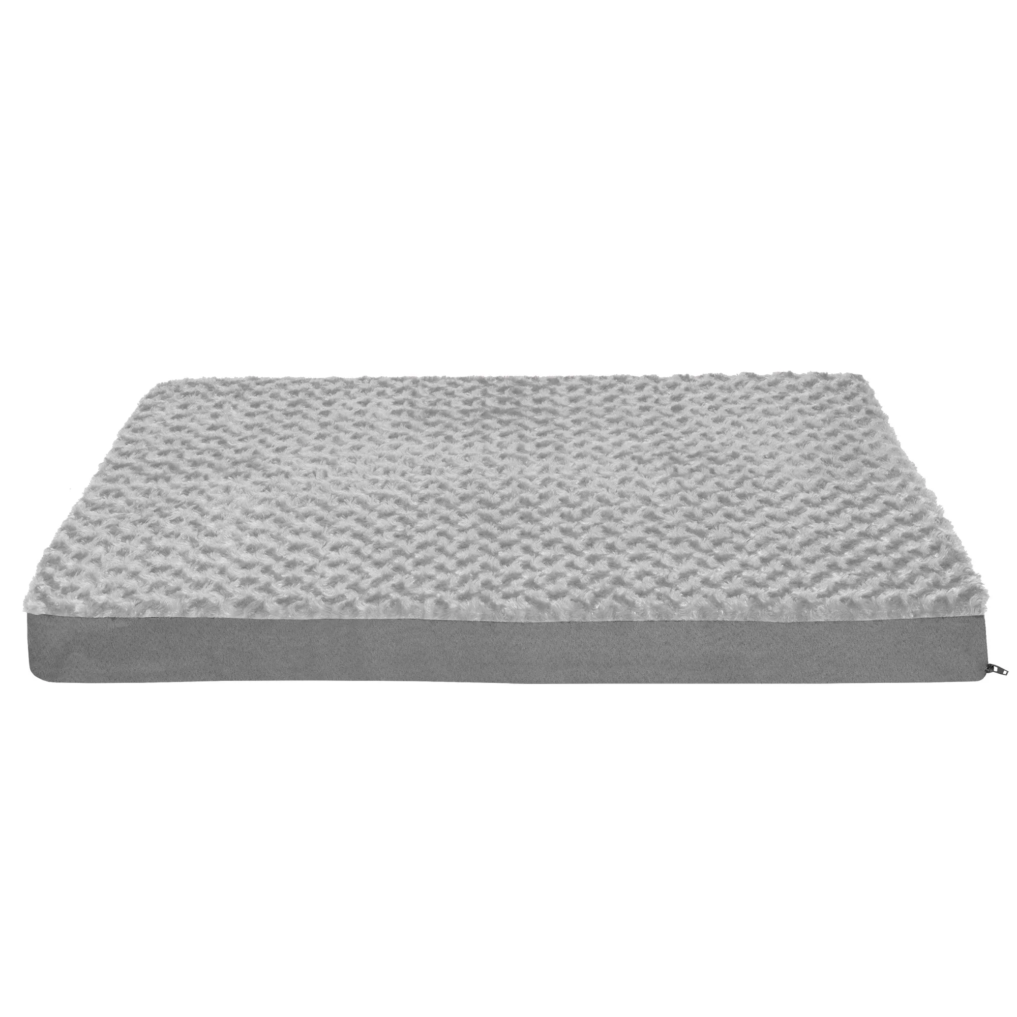 FurHaven Pet Products Ultra Plush Deluxe Full Support Orthopedic Deluxe Mattress Pet Bed for Dogs & Cats - Gray, Large
