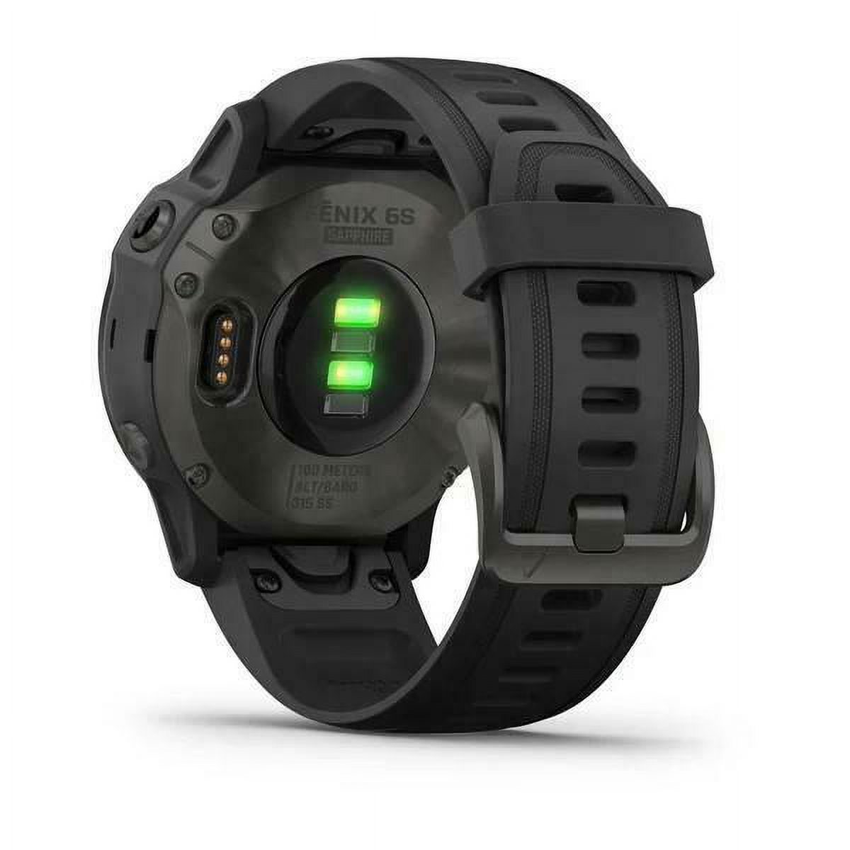 Garmin Vivoactive -  fēnix® 6S Carbon Gray DLC with Black Silicone Band
