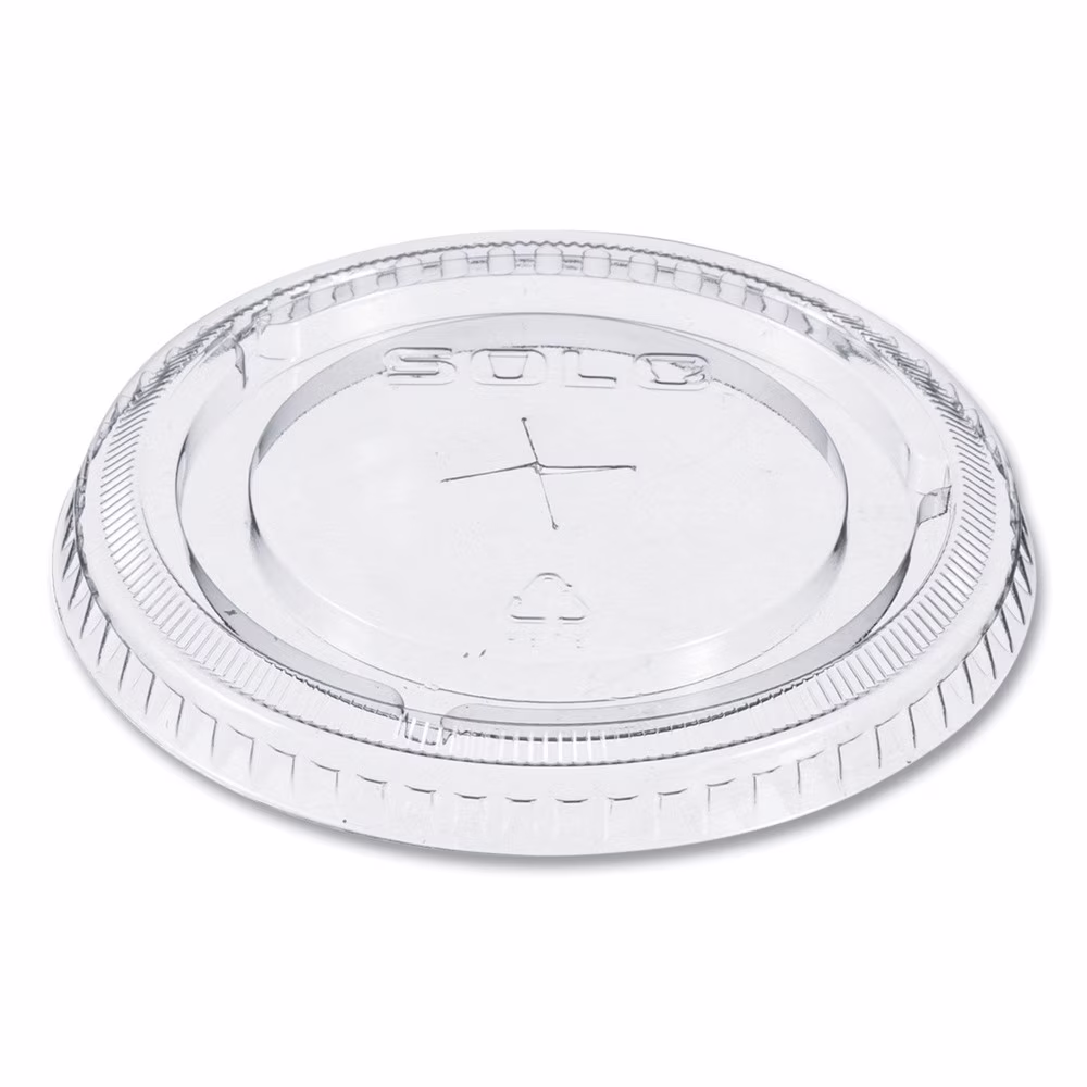 SOLO Straw-Slot Cold Cup Lids, Fits 9 oz to 20 oz Cups, Clear, 100/Sleeve, 10 Sleeves/Carton