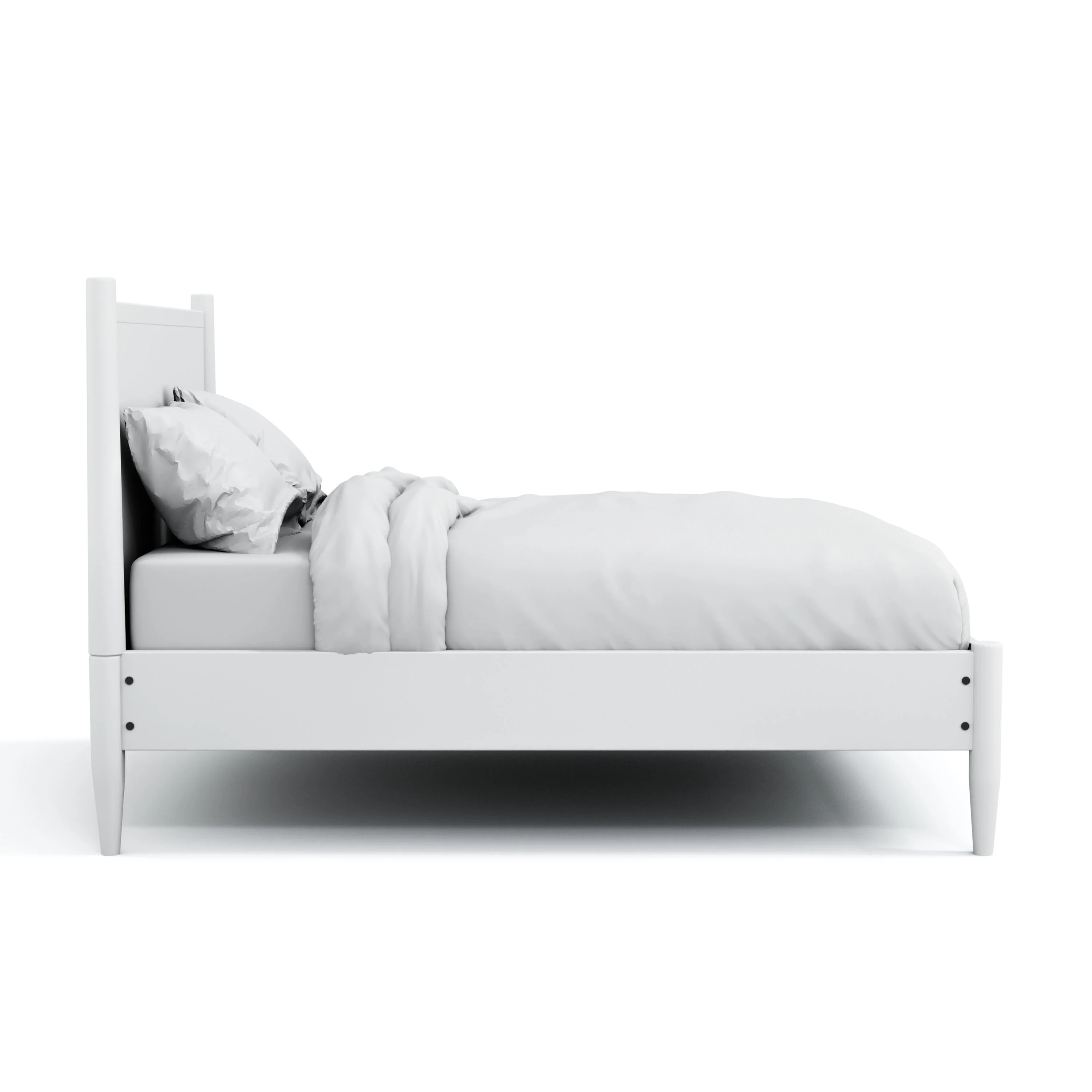 Furniture of America Solid Wood Queen Platform Bed with 8-Inch Memory Foam Mattress, White
