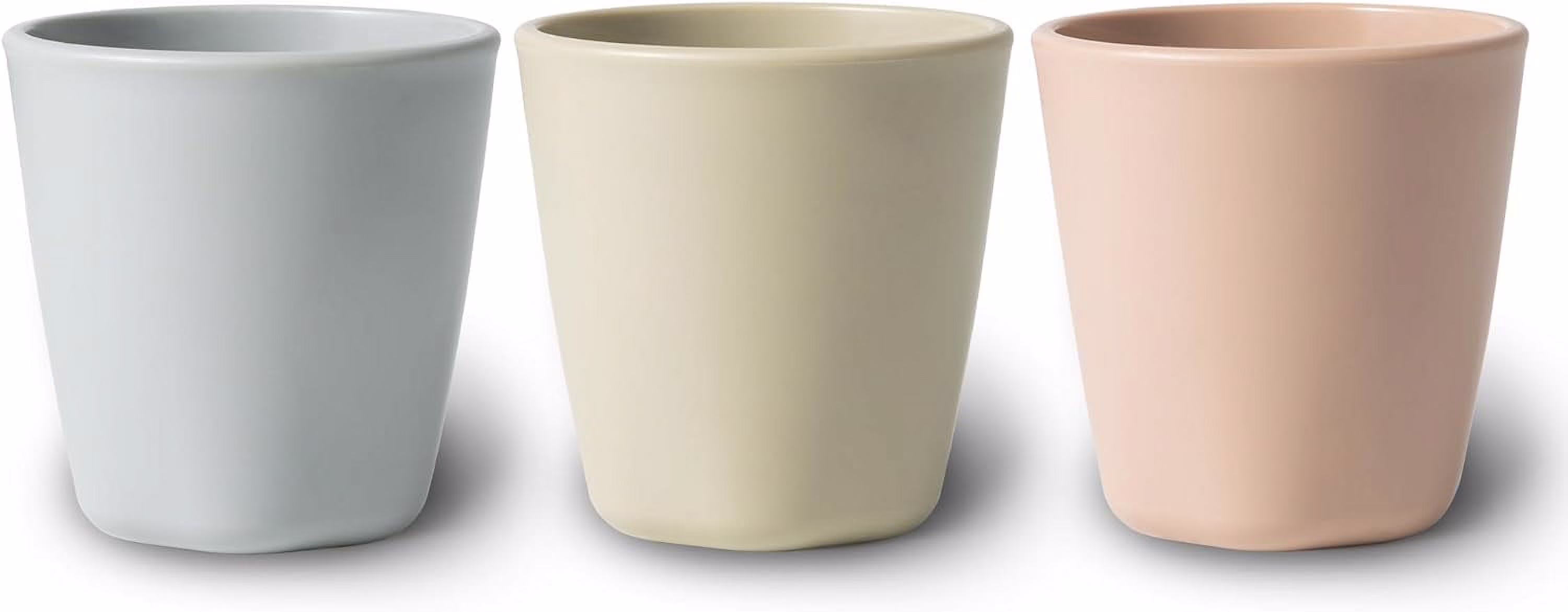 Tableware 3 Pack Dish Set- BPA- Cups, Plates And Bowls Sets For Kids And Toddlers - Polypropylene Plastic Dinnerware Set (Cups - Grey, Pistachio, Tan)