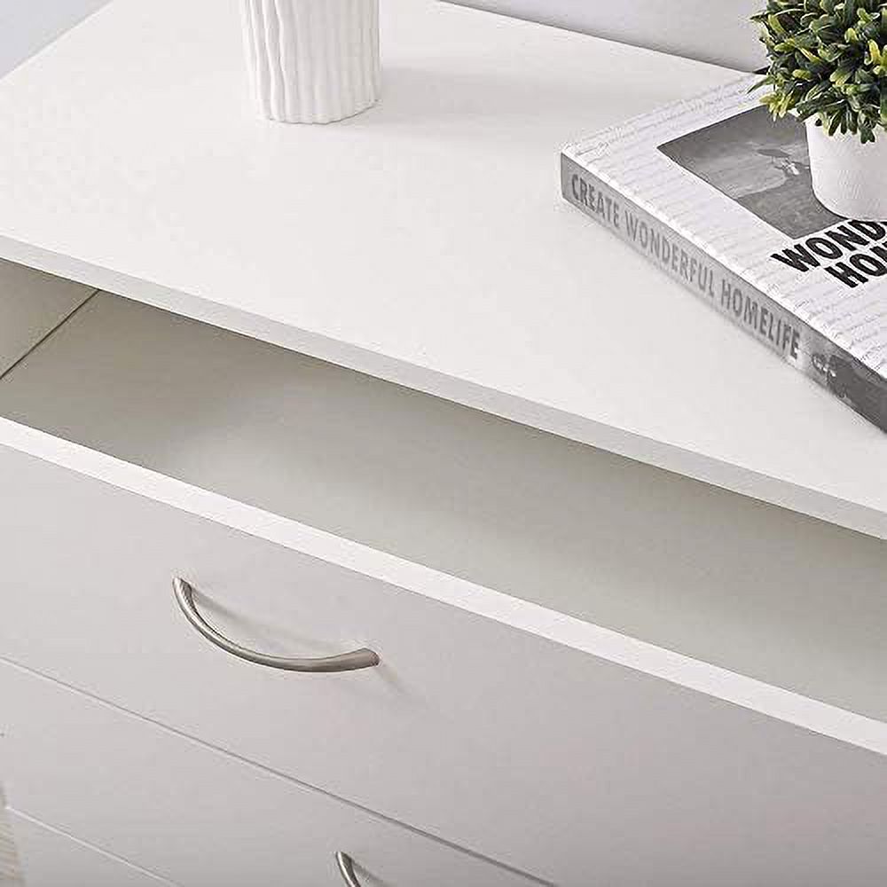 4-Drawer Dresser Classic Wood Simple Style Nightstand End Table (Black)