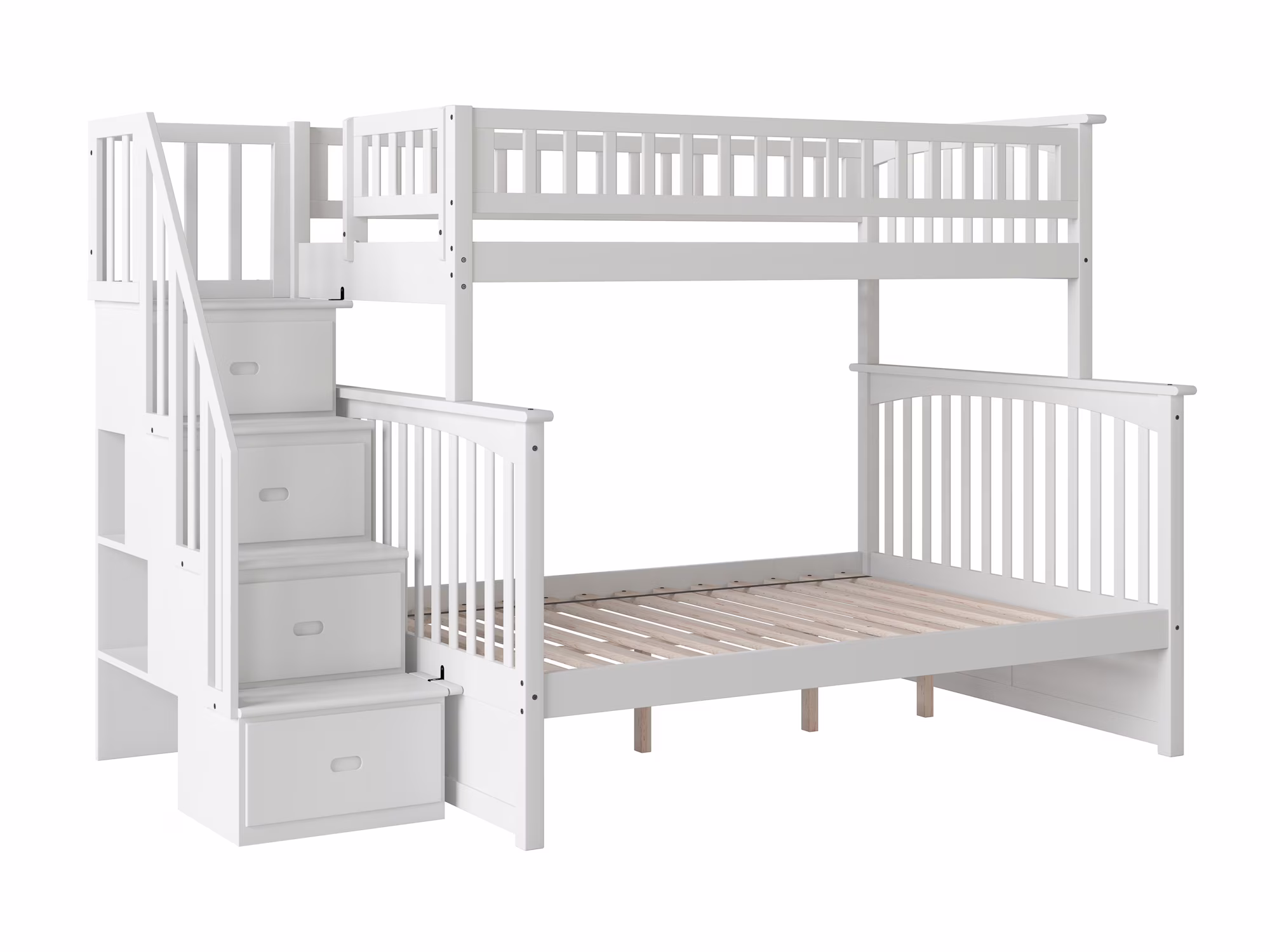 Columbia Staircase Bunk Bed Twin over Full in White