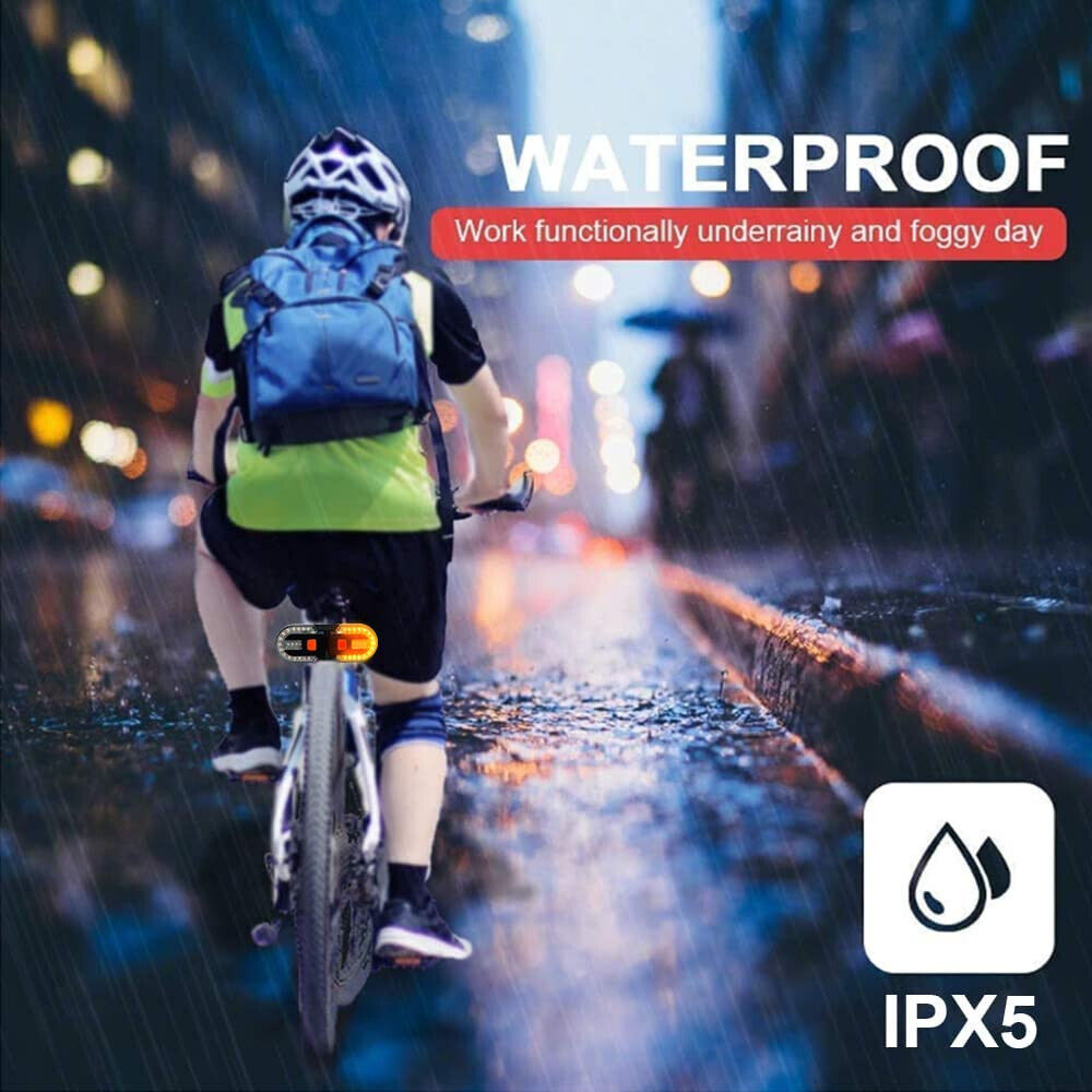 Bike Tail Light with Turn Signals Wireless Remote Control Signal Rear Light