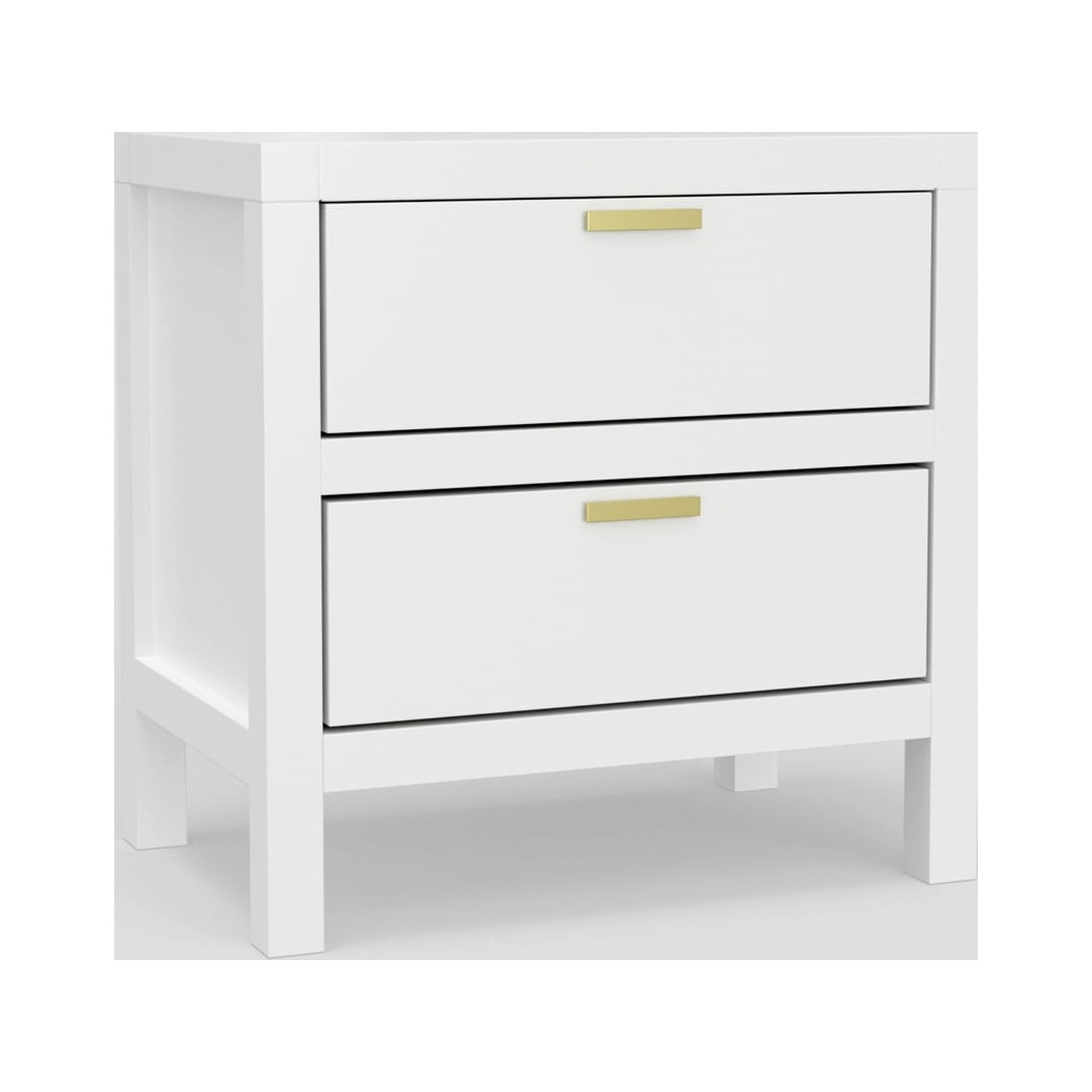 Alpine Furniture Carmel Wood 2 Drawer Nightstand in White