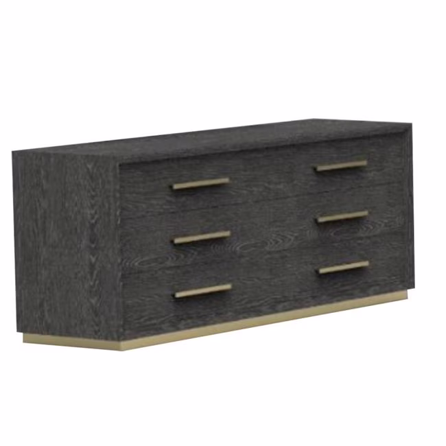 68 in. Cid Mizo Wide Dresser with 6 Drawers, Gray