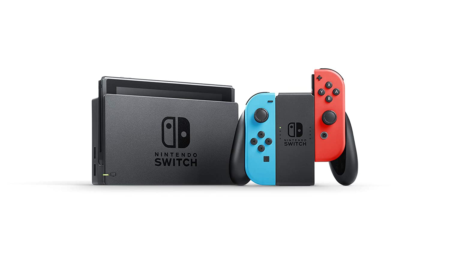 Nintendo Switch Bundle: Neon Blue/Red Bundle with Super Mario Bros.™ Wonder + Travel Case Kit (import with US Plug)