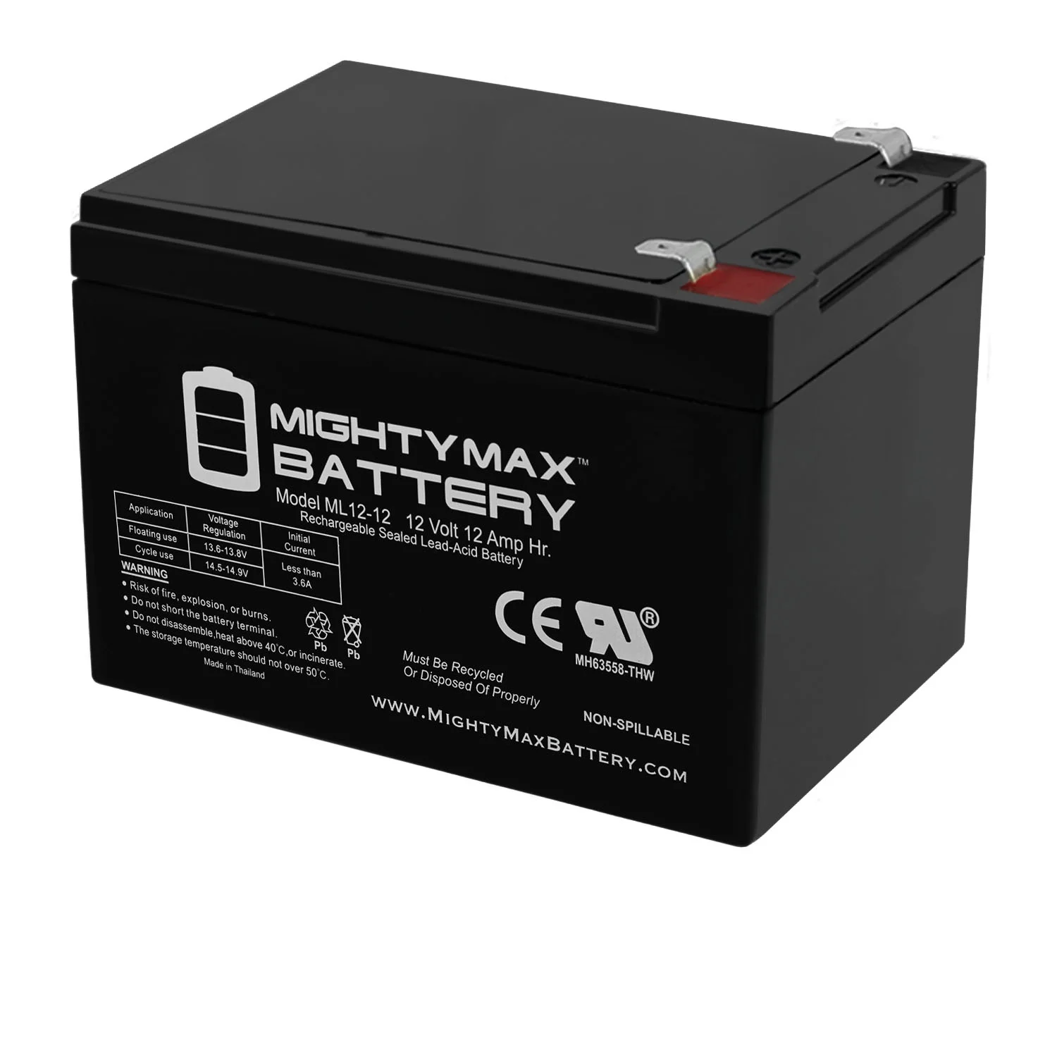 12V 12AH SLA Battery for MotoTec Electric Trike 350w