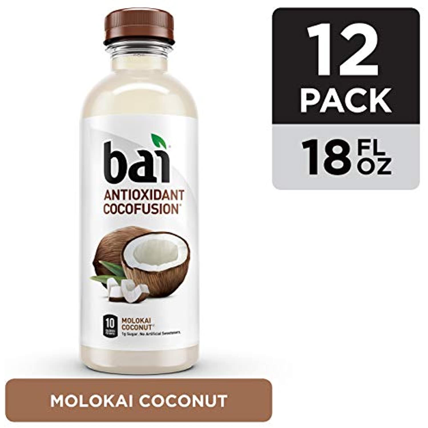 Bai Cocofusions Molokai Coconut, Antioxidant Infused Beverage, 18 Fl. Oz. Bottles (Pack Of 12)